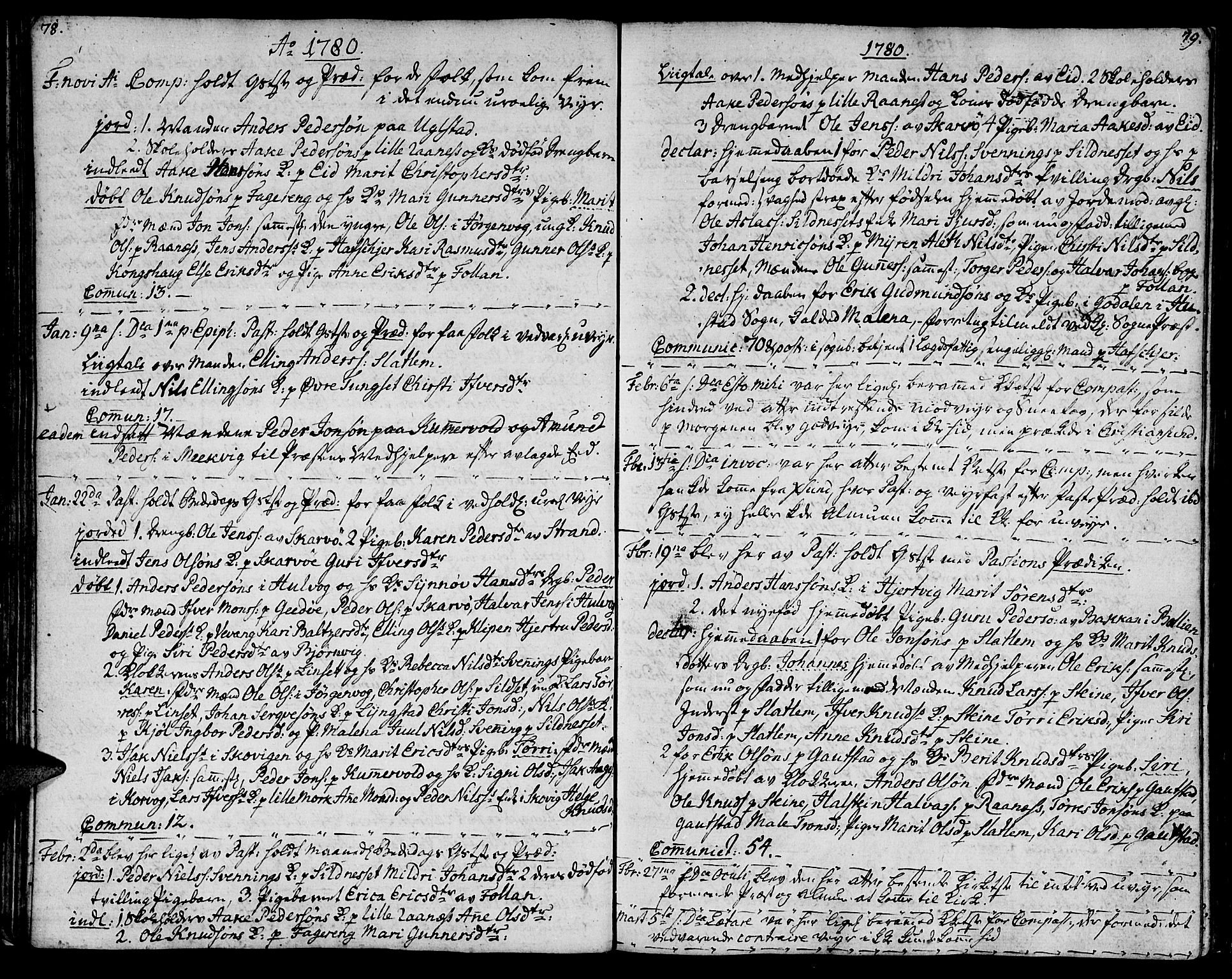 Ministerialprotokoller, klokkerbøker og fødselsregistre - Møre og Romsdal, AV/SAT-A-1454/570/L0829: Parish register (official) no. 570A03, 1769-1788, p. 78-79