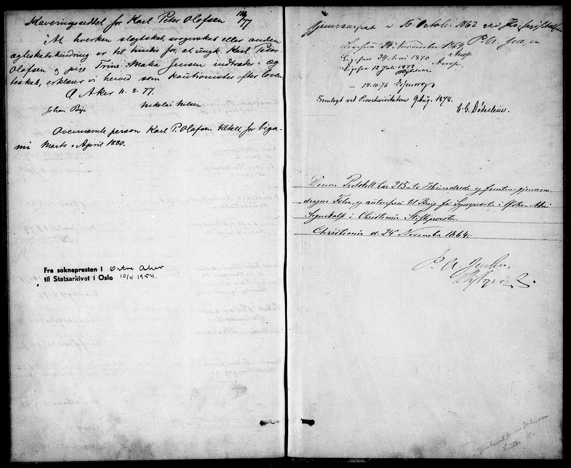 Østre Aker prestekontor Kirkebøker, SAO/A-10840/H/Ha/L0001: Banns register no. I 1, 1861-1878