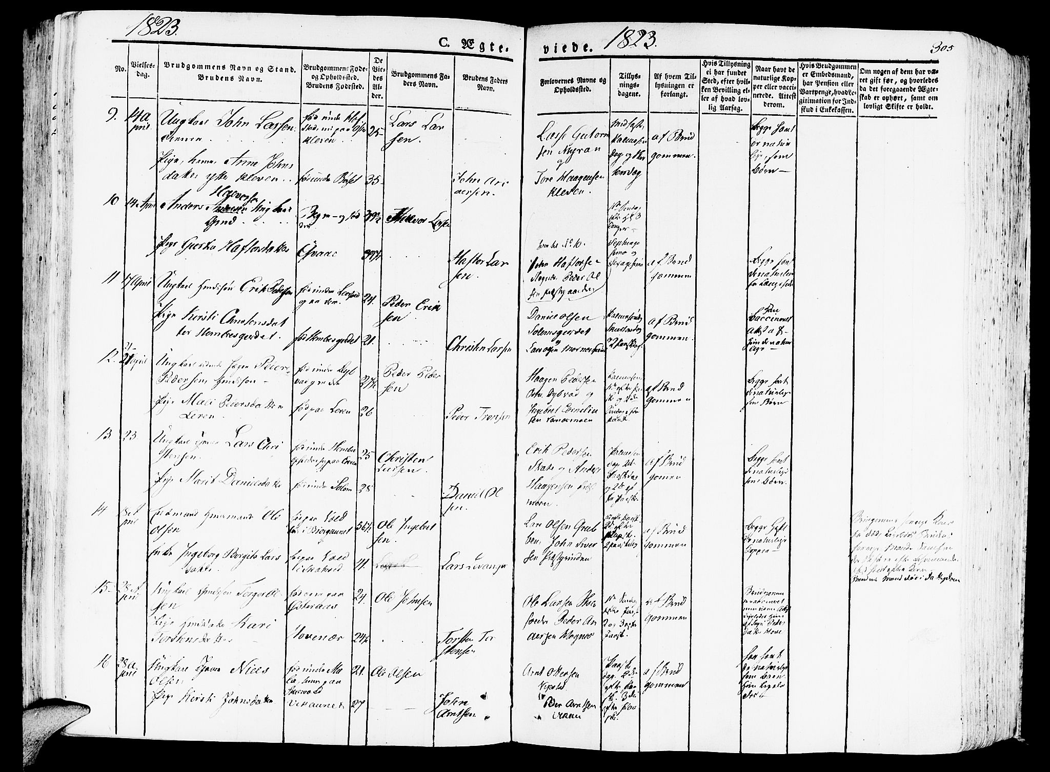 Ministerialprotokoller, klokkerbøker og fødselsregistre - Nord-Trøndelag, SAT/A-1458/709/L0070: Parish register (official) no. 709A10, 1820-1832, p. 305