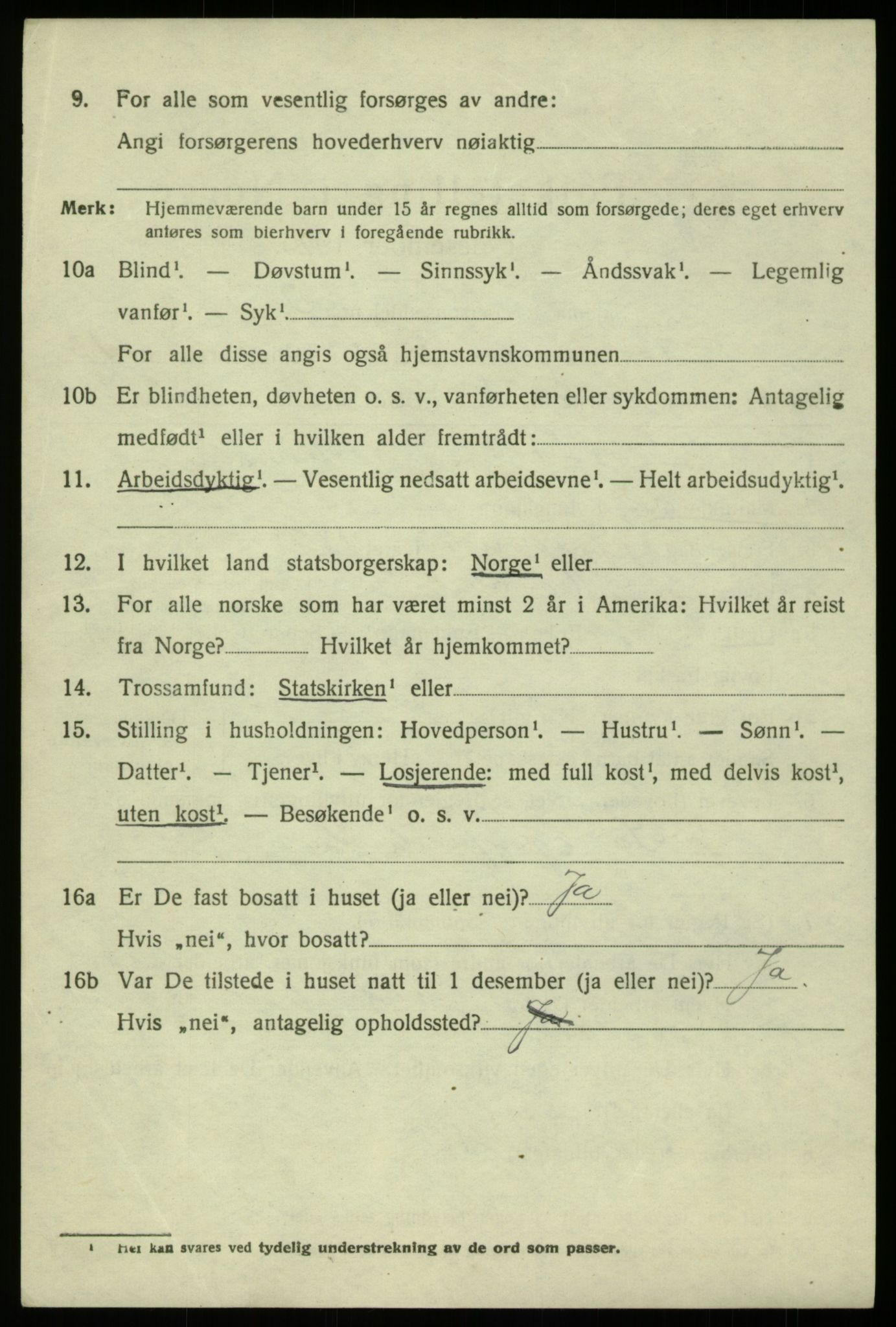 SAB, 1920 census for Hosanger, 1920, p. 5104