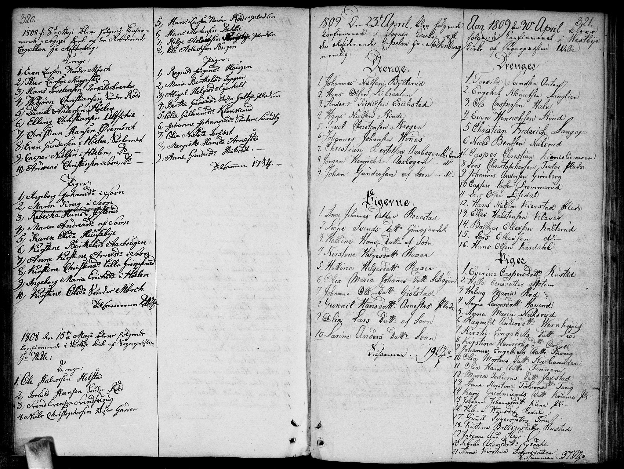 Vestby prestekontor Kirkebøker, SAO/A-10893/F/Fa/L0004: Parish register (official) no. I 4, 1797-1813, p. 320-321