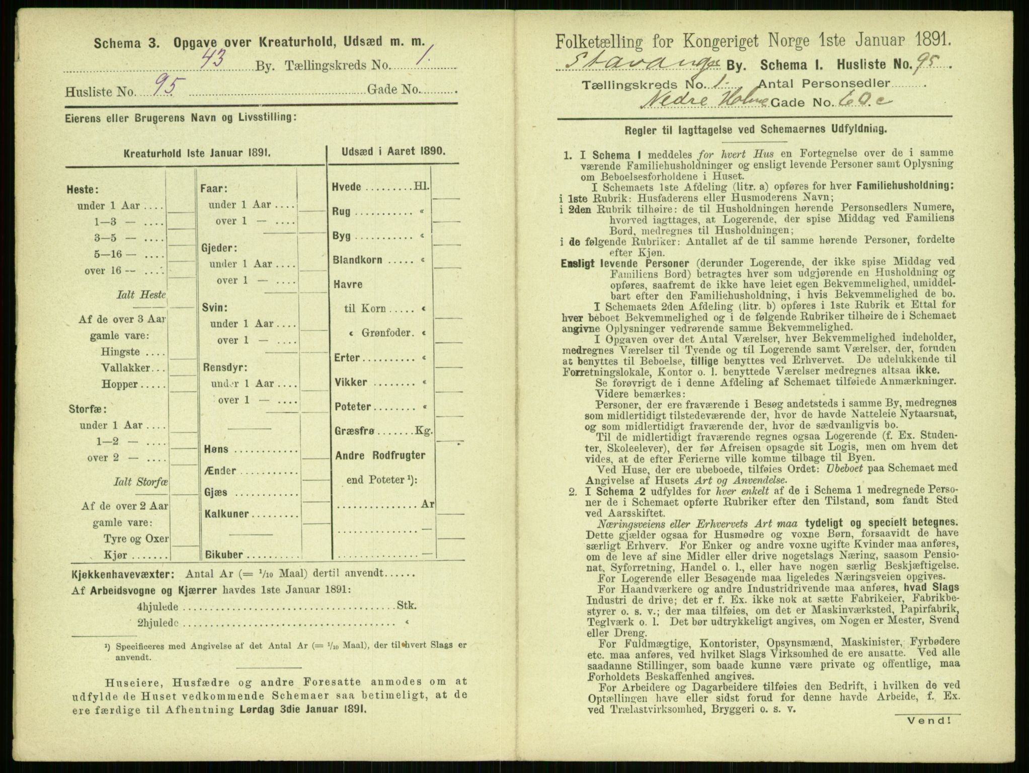 RA, 1891 census for 1103 Stavanger, 1891, p. 259