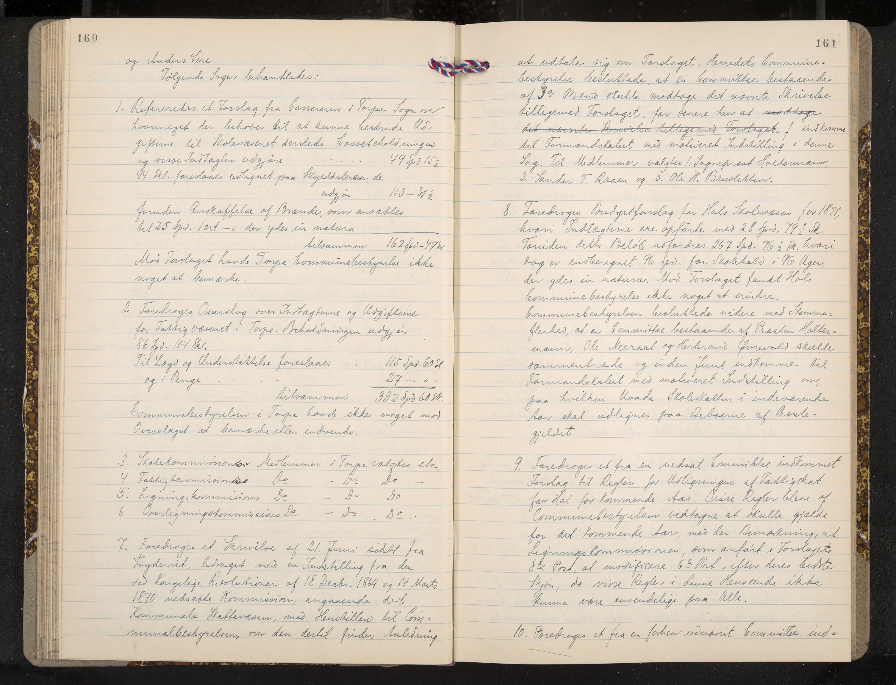 Ål formannskap og sentraladministrasjon, IKAK/0619021/A/Aa/L0003: Utskrift av møtebok, 1864-1880, p. 160-161