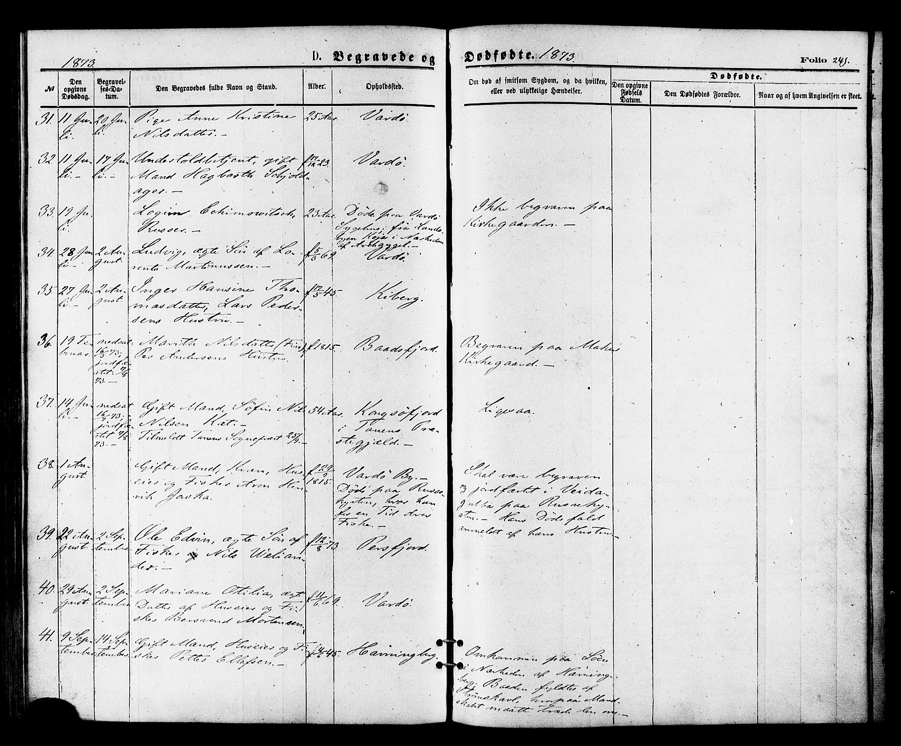 Vardø sokneprestkontor, SATØ/S-1332/H/Ha/L0005kirke: Parish register (official) no. 5, 1872-1878, p. 241