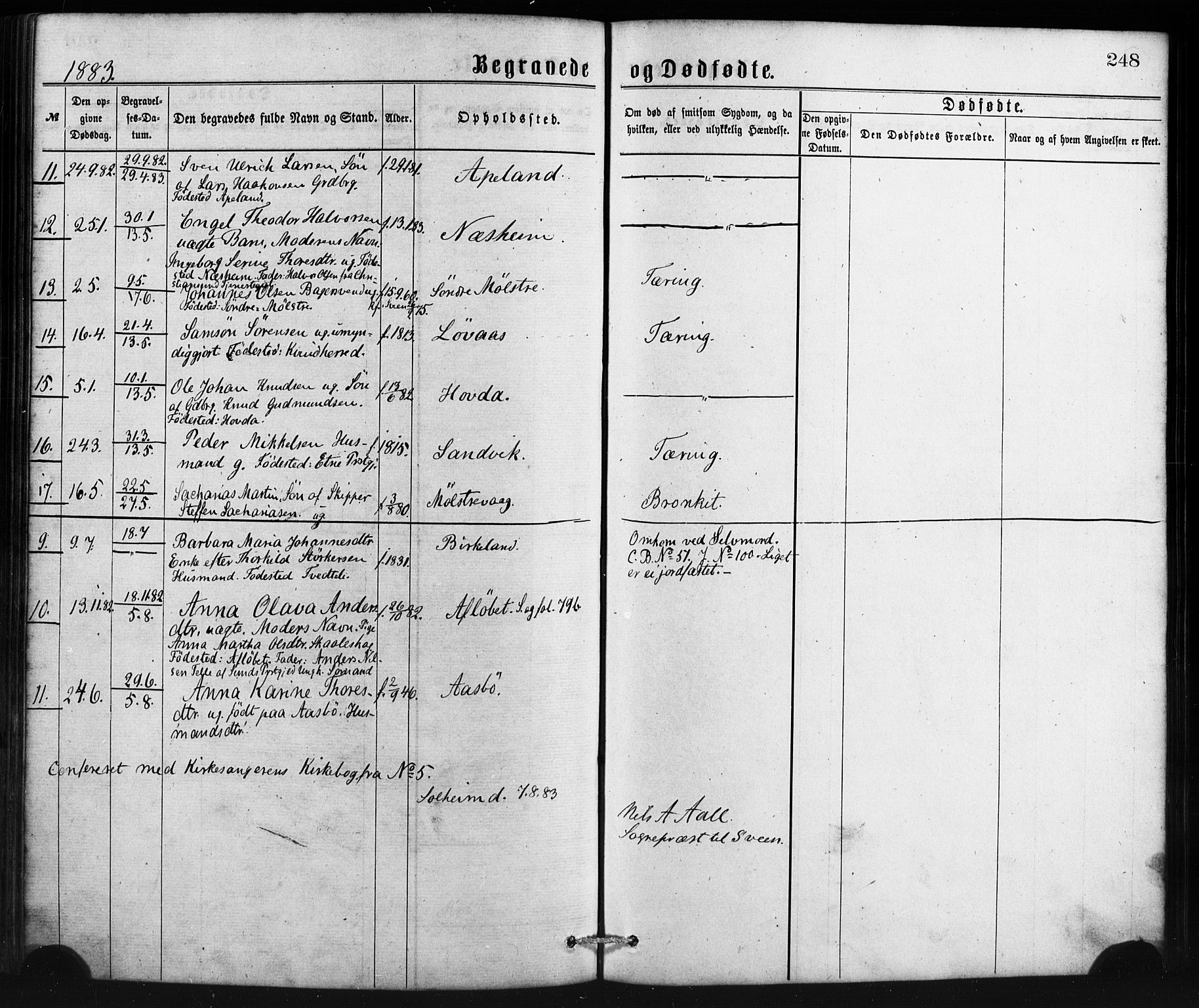 Sveio Sokneprestembete, SAB/A-78501/H/Haa: Parish register (official) no. B 1, 1870-1883, p. 248