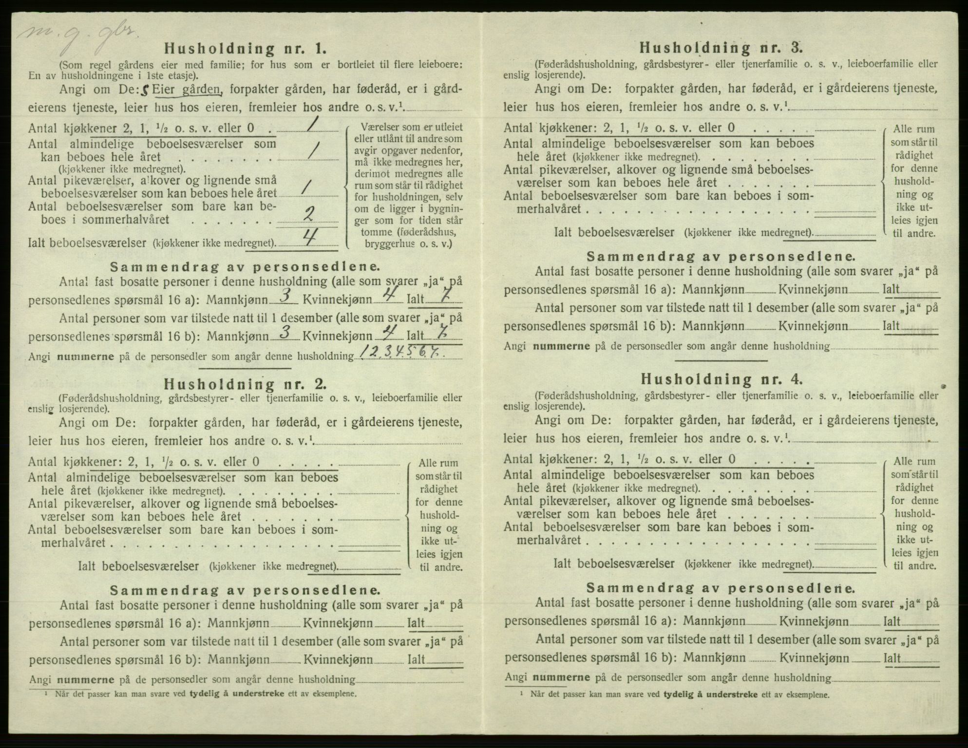 SAB, 1920 census for Os, 1920, p. 594