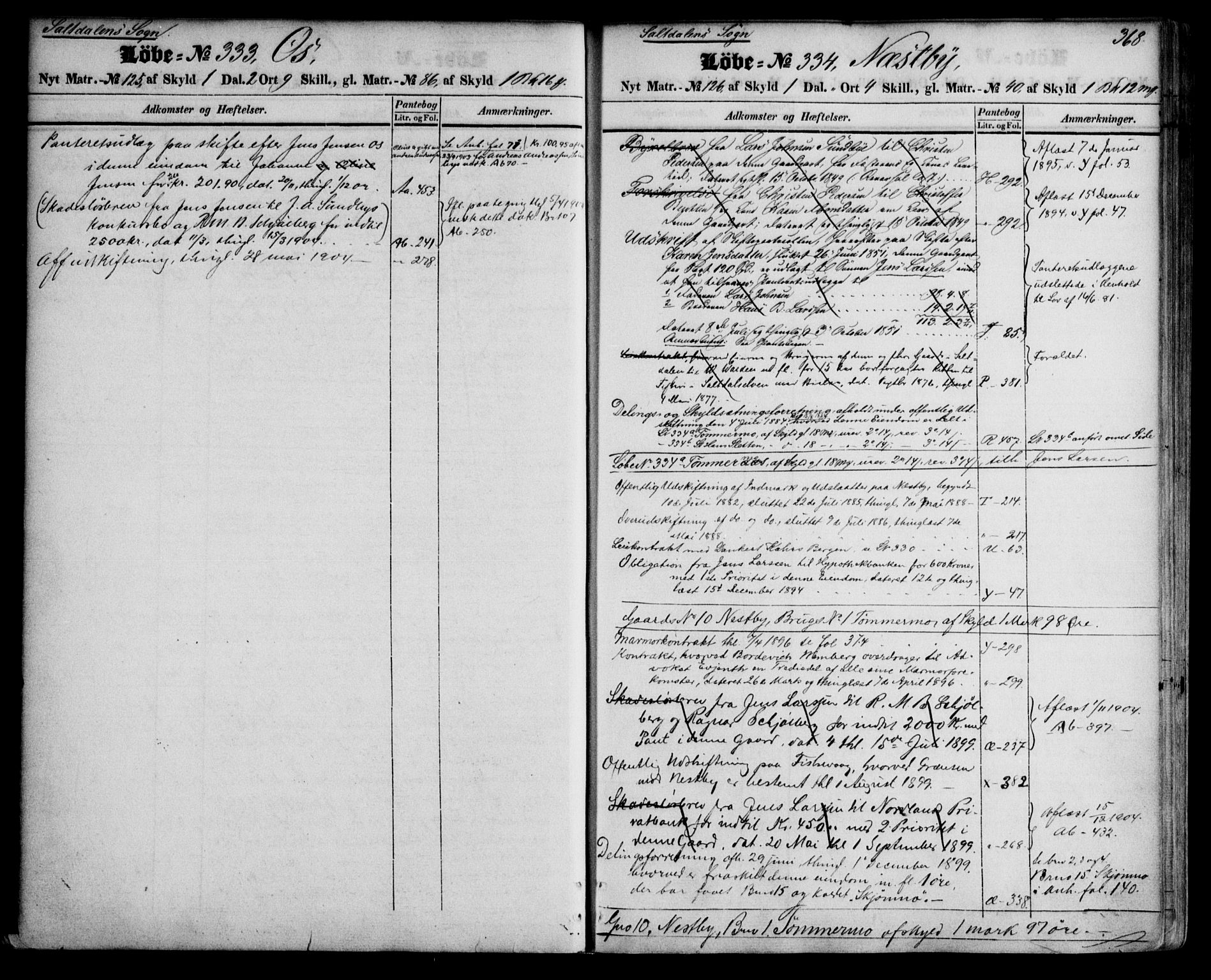 Salten sorenskriveri, AV/SAT-A-4578/1/2/2A/L0019: Mortgage register no. 19, 1850-1906, p. 368