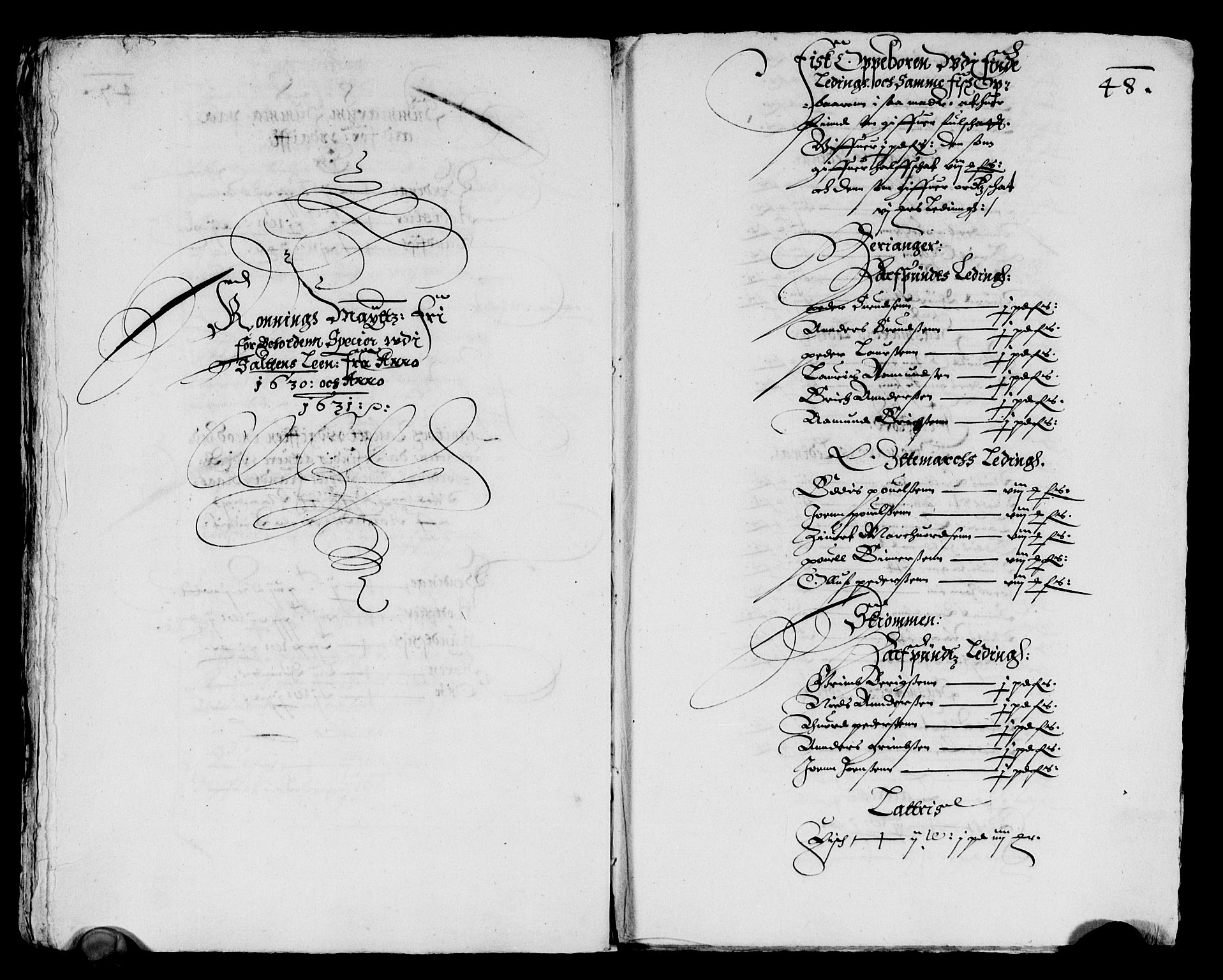 Rentekammeret inntil 1814, Reviderte regnskaper, Lensregnskaper, AV/RA-EA-5023/R/Rb/Rbz/L0022: Nordlandenes len, 1629-1631