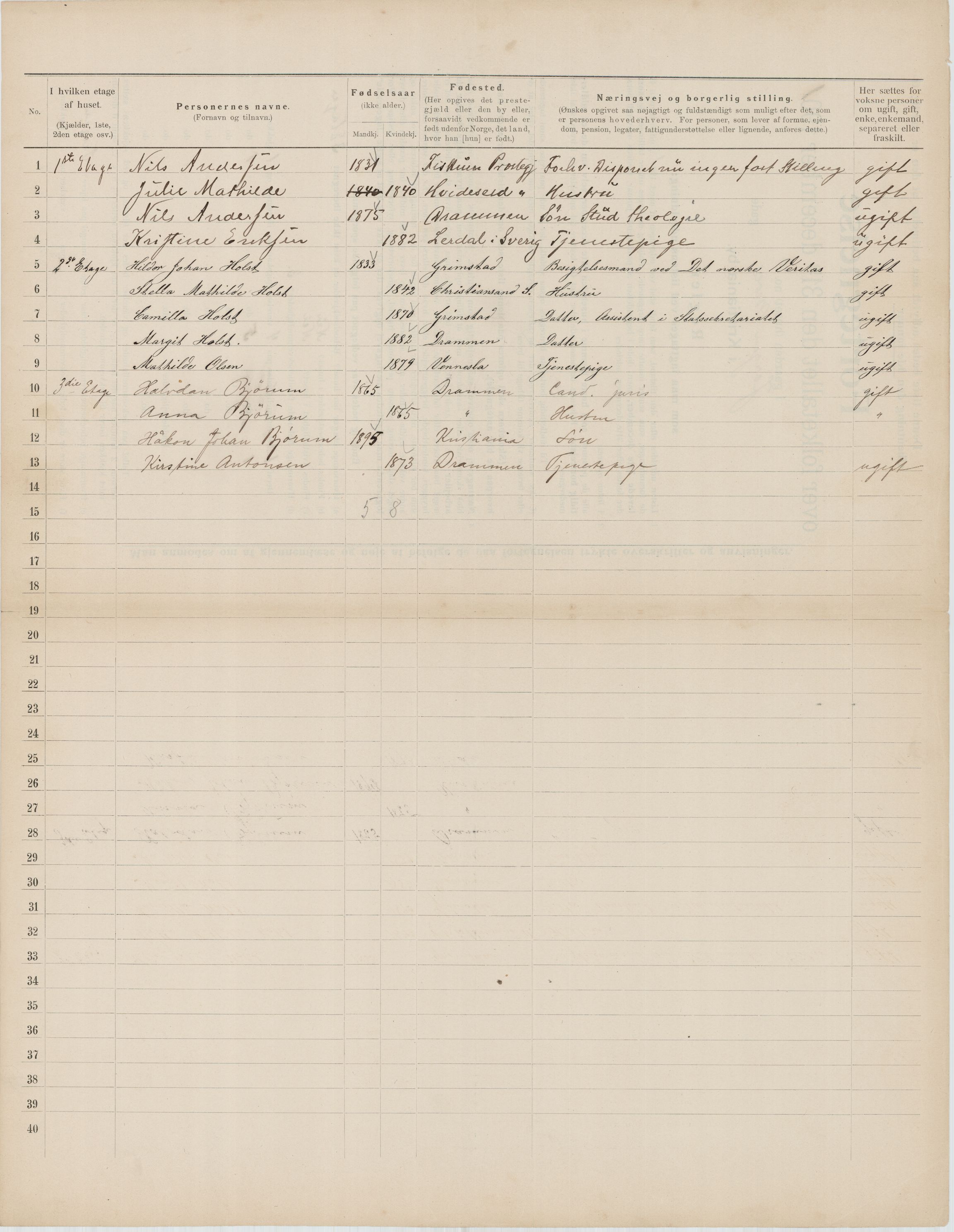 OBA, Municipal Census 1901 for Kristiania, 1901, p. 7456