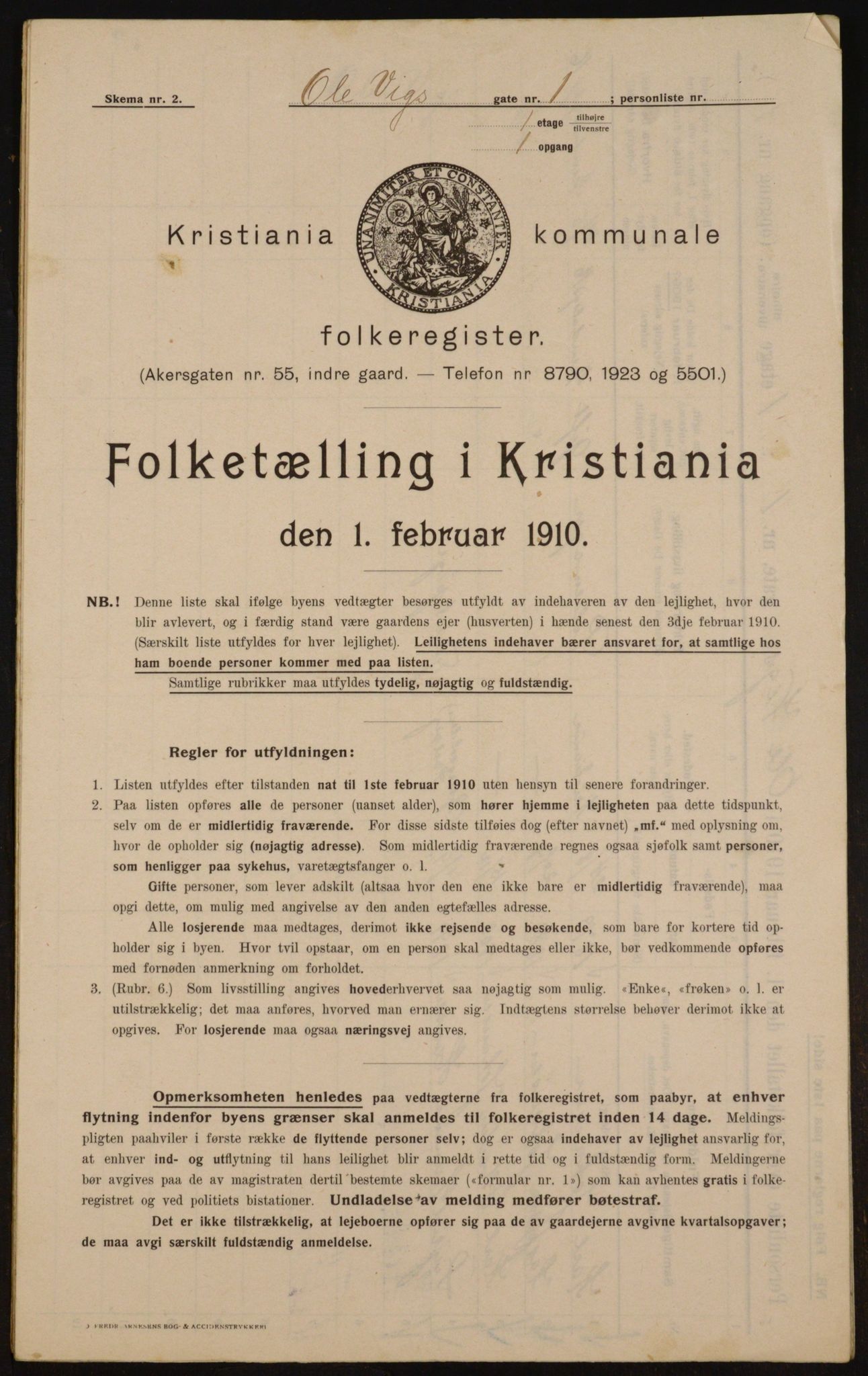 OBA, Municipal Census 1910 for Kristiania, 1910, p. 72691