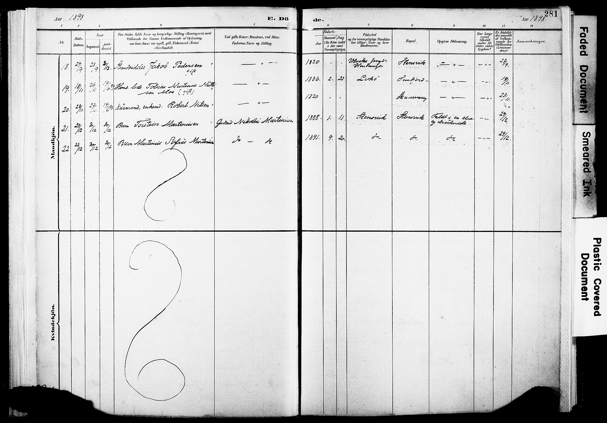 Ministerialprotokoller, klokkerbøker og fødselsregistre - Nordland, AV/SAT-A-1459/891/L1305: Parish register (official) no. 891A10, 1895-1921, p. 281