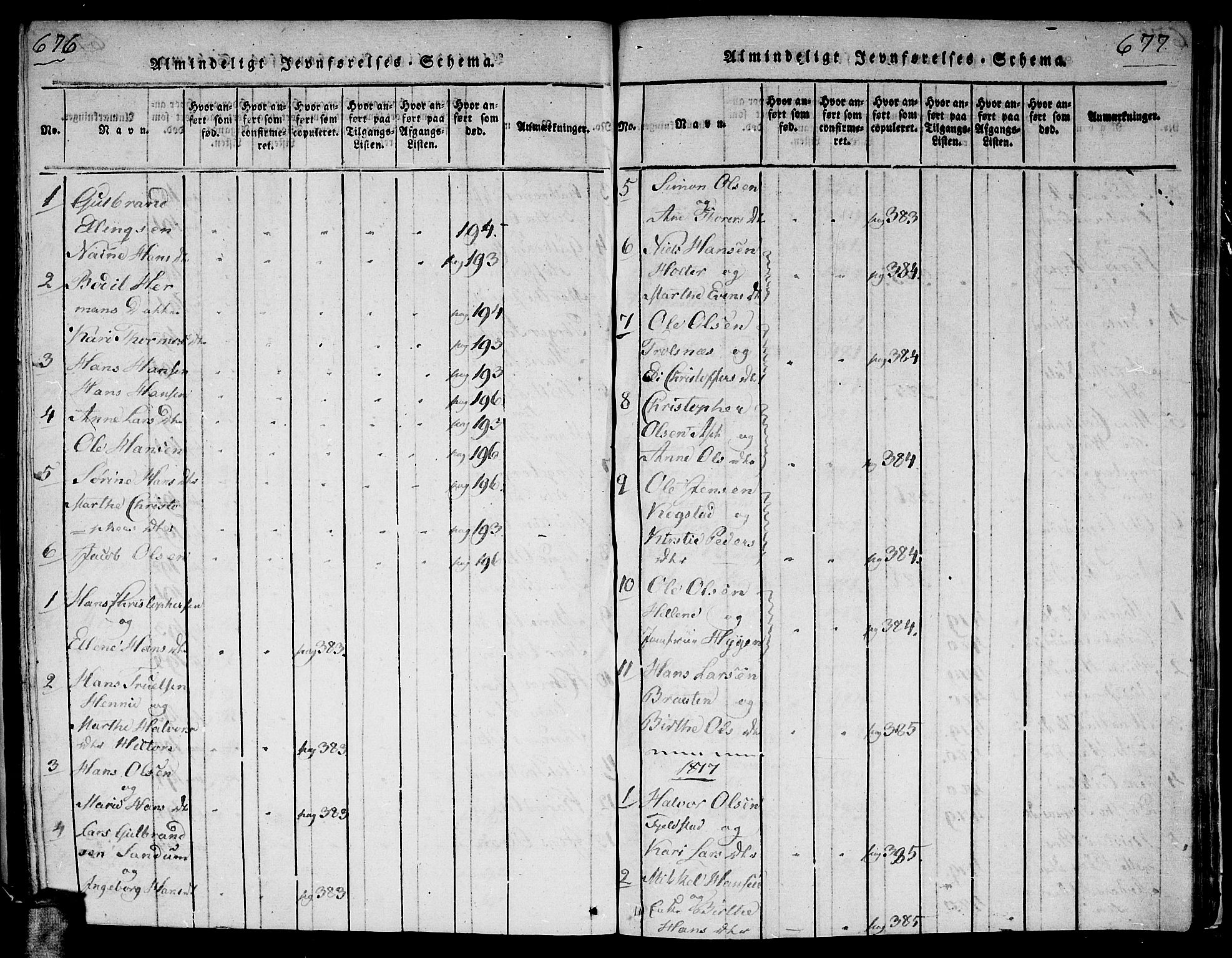 Gjerdrum prestekontor Kirkebøker, AV/SAO-A-10412b/G/Ga/L0001: Parish register (copy) no. I 1, 1816-1837, p. 676-677