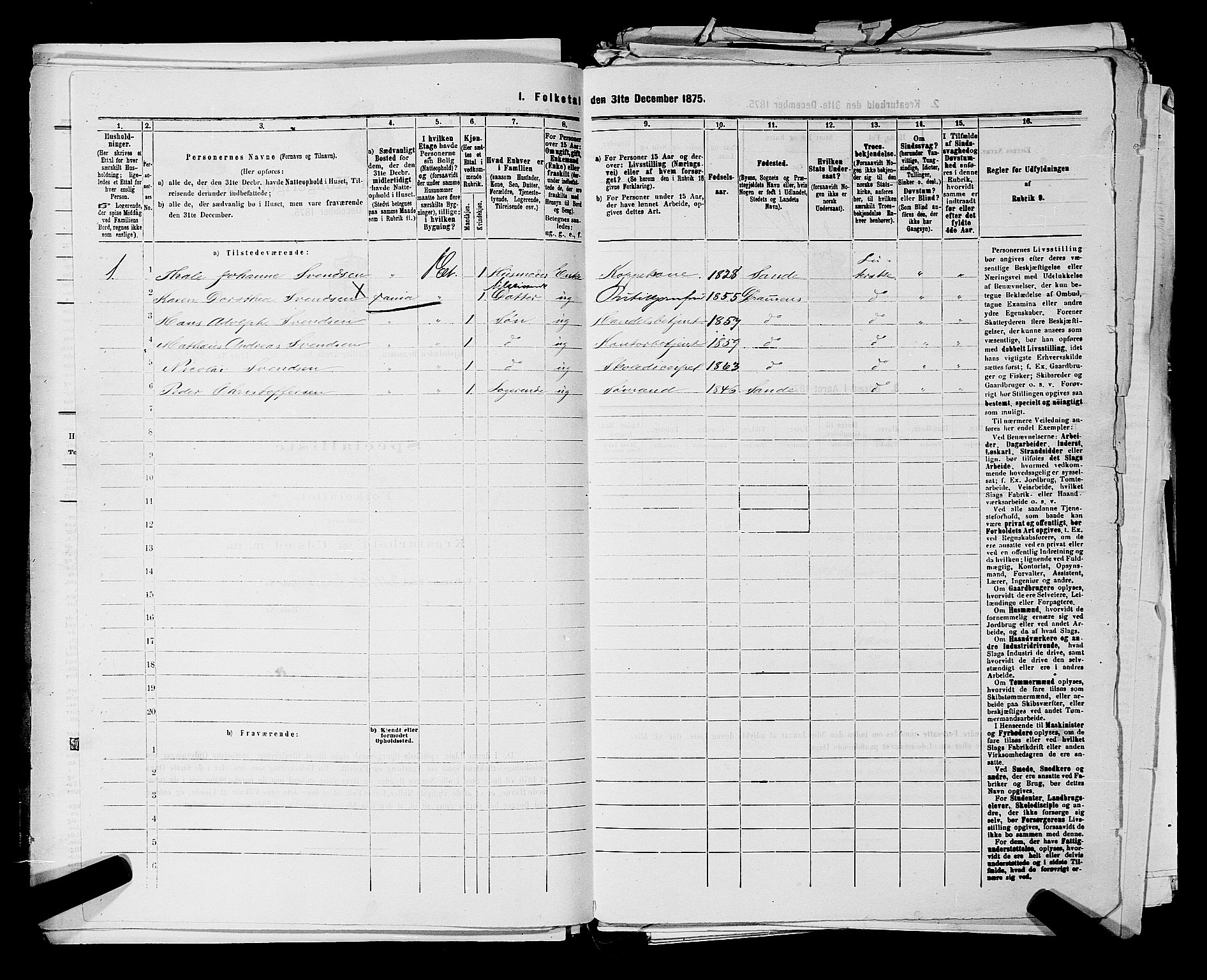 SAKO, 1875 census for 0602 Drammen, 1875, p. 2723