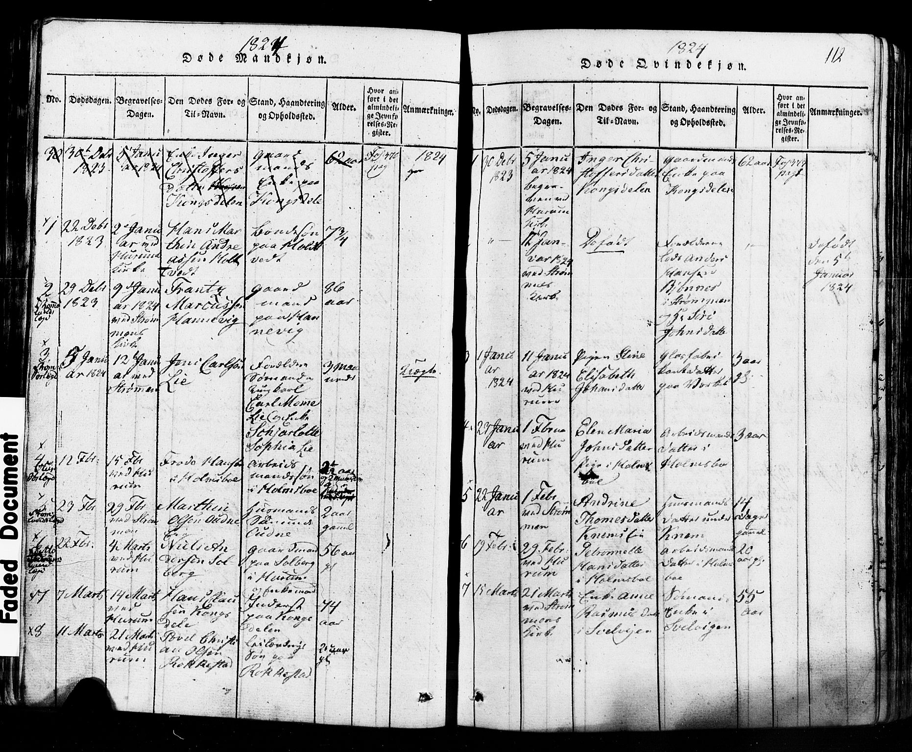 Hurum kirkebøker, SAKO/A-229/G/Ga/L0001: Parish register (copy) no. I 1, 1816-1826, p. 112