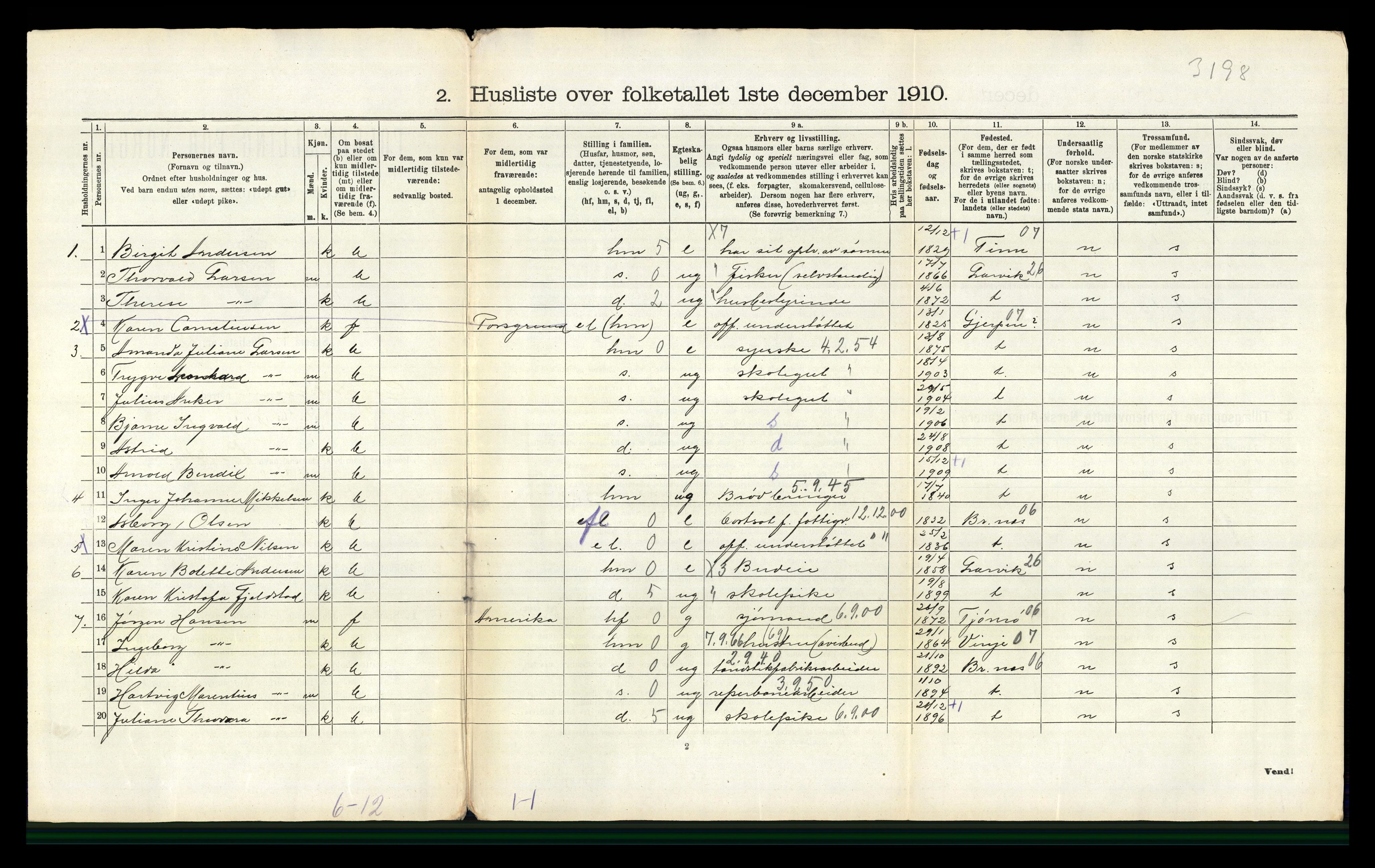 RA, 1910 census for Fredriksvern, 1910, p. 181