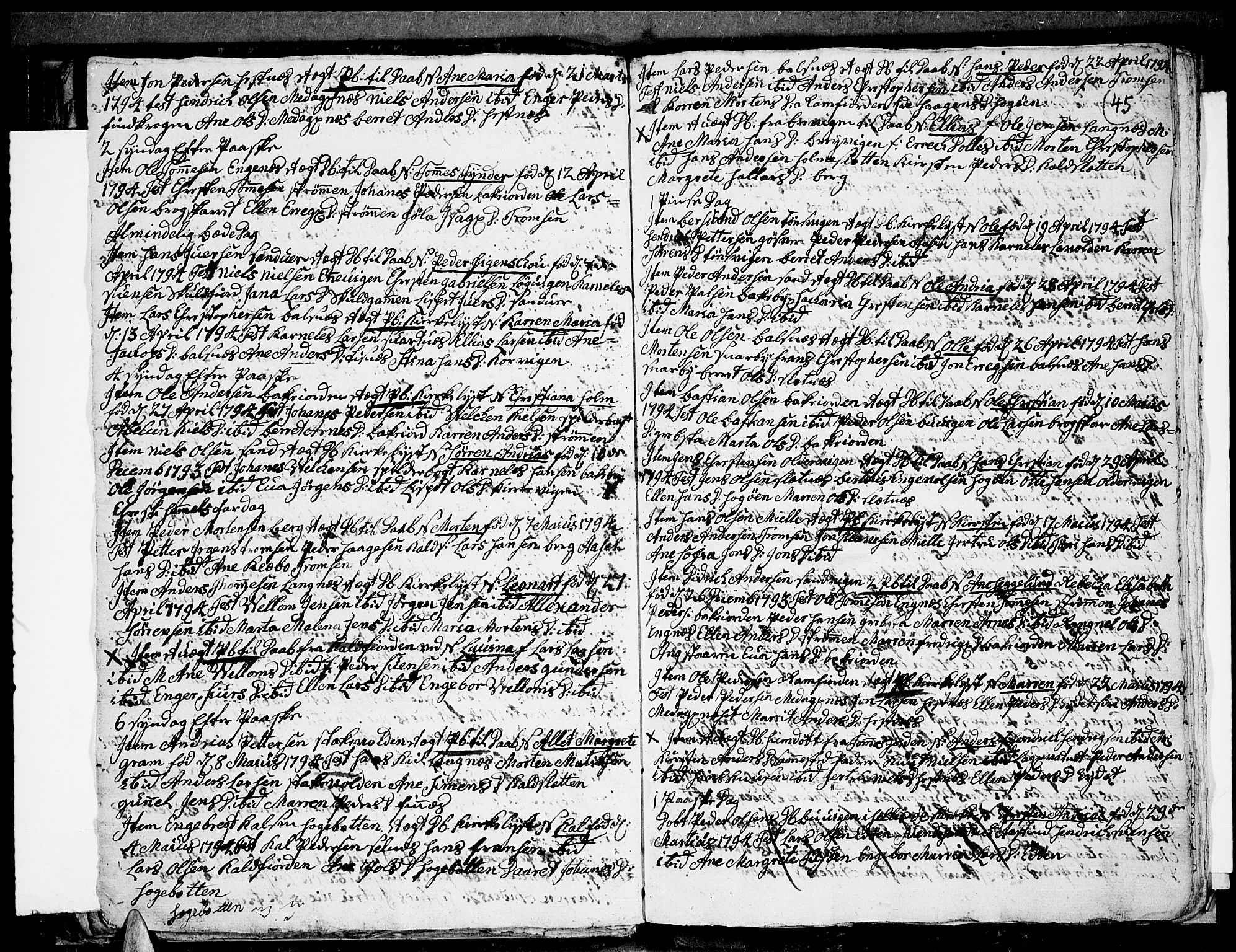 Tromsø sokneprestkontor/stiftsprosti/domprosti, SATØ/S-1343/G/Ga/L0004kirke: Parish register (official) no. 4, 1787-1795, p. 45