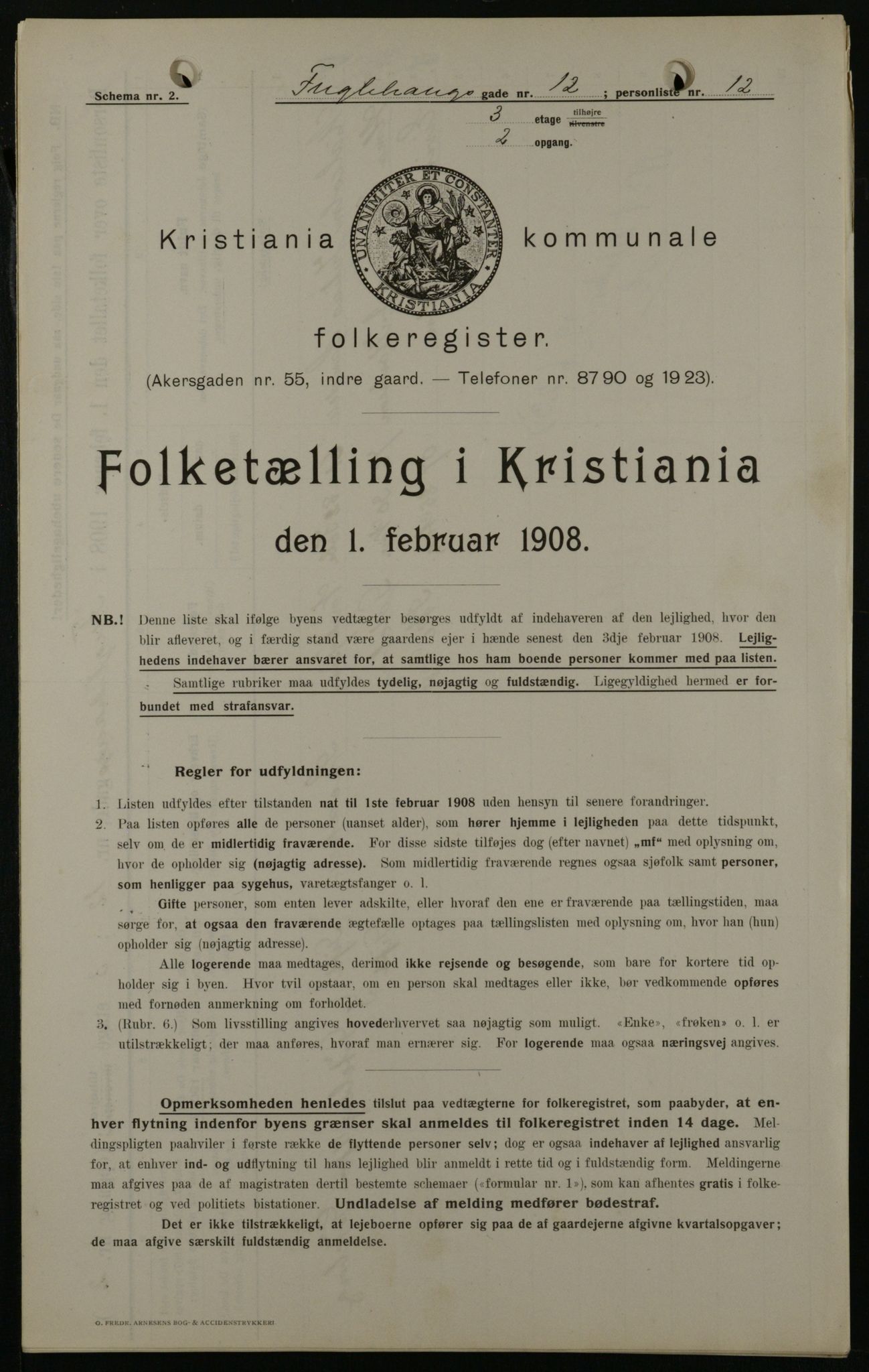 OBA, Municipal Census 1908 for Kristiania, 1908, p. 25618
