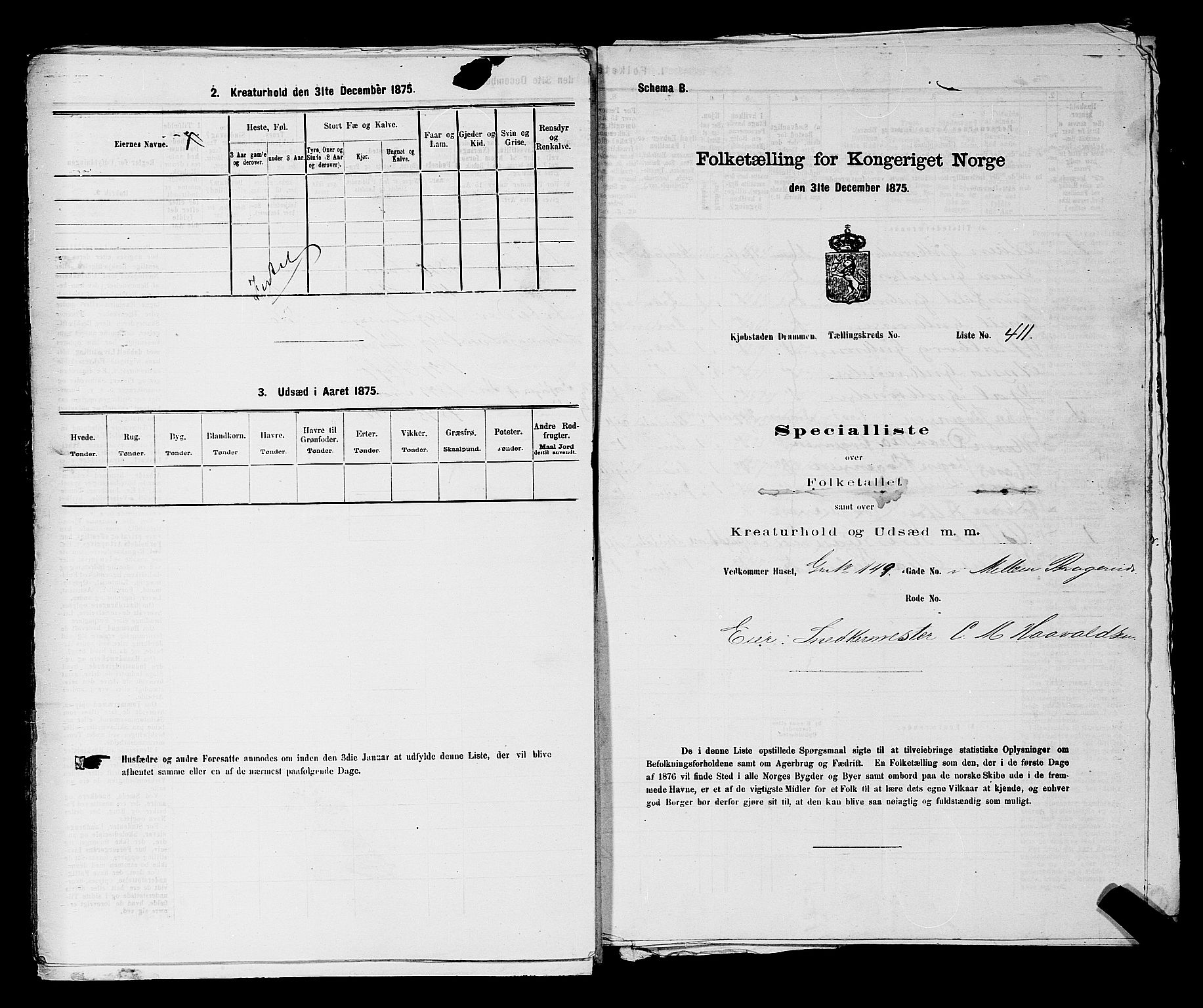 SAKO, 1875 census for 0602 Drammen, 1875, p. 1463