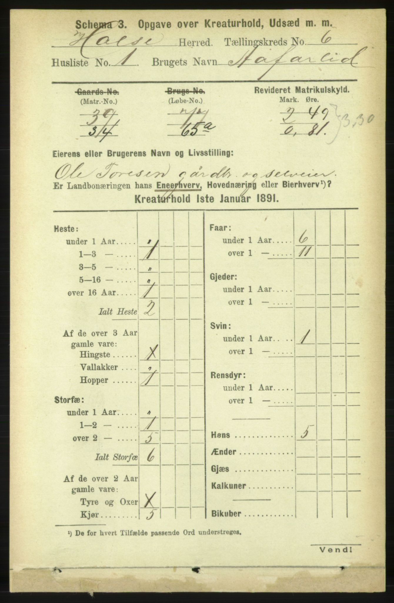 RA, 1891 census for 1571 Halsa, 1891, p. 2208