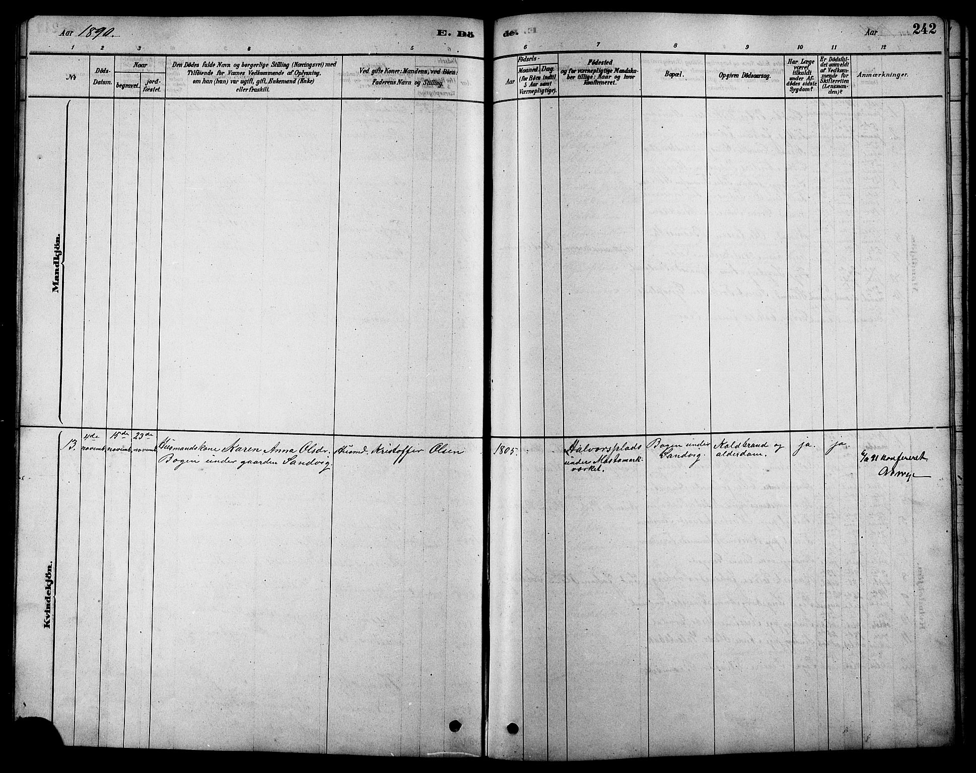 Ministerialprotokoller, klokkerbøker og fødselsregistre - Sør-Trøndelag, SAT/A-1456/616/L0423: Parish register (copy) no. 616C06, 1878-1903, p. 242