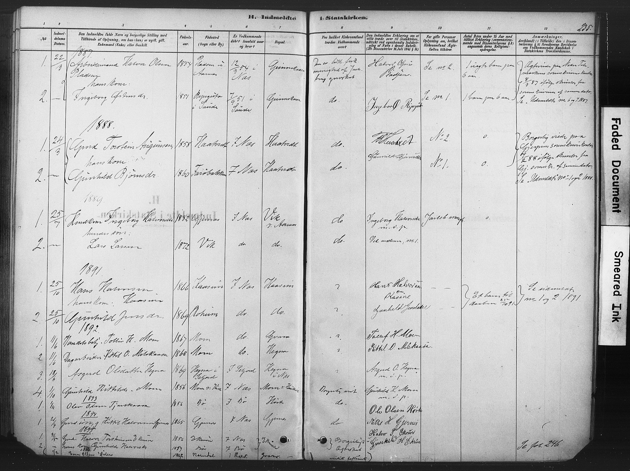 Sauherad kirkebøker, AV/SAKO-A-298/F/Fb/L0002: Parish register (official) no. II 2, 1878-1901, p. 235