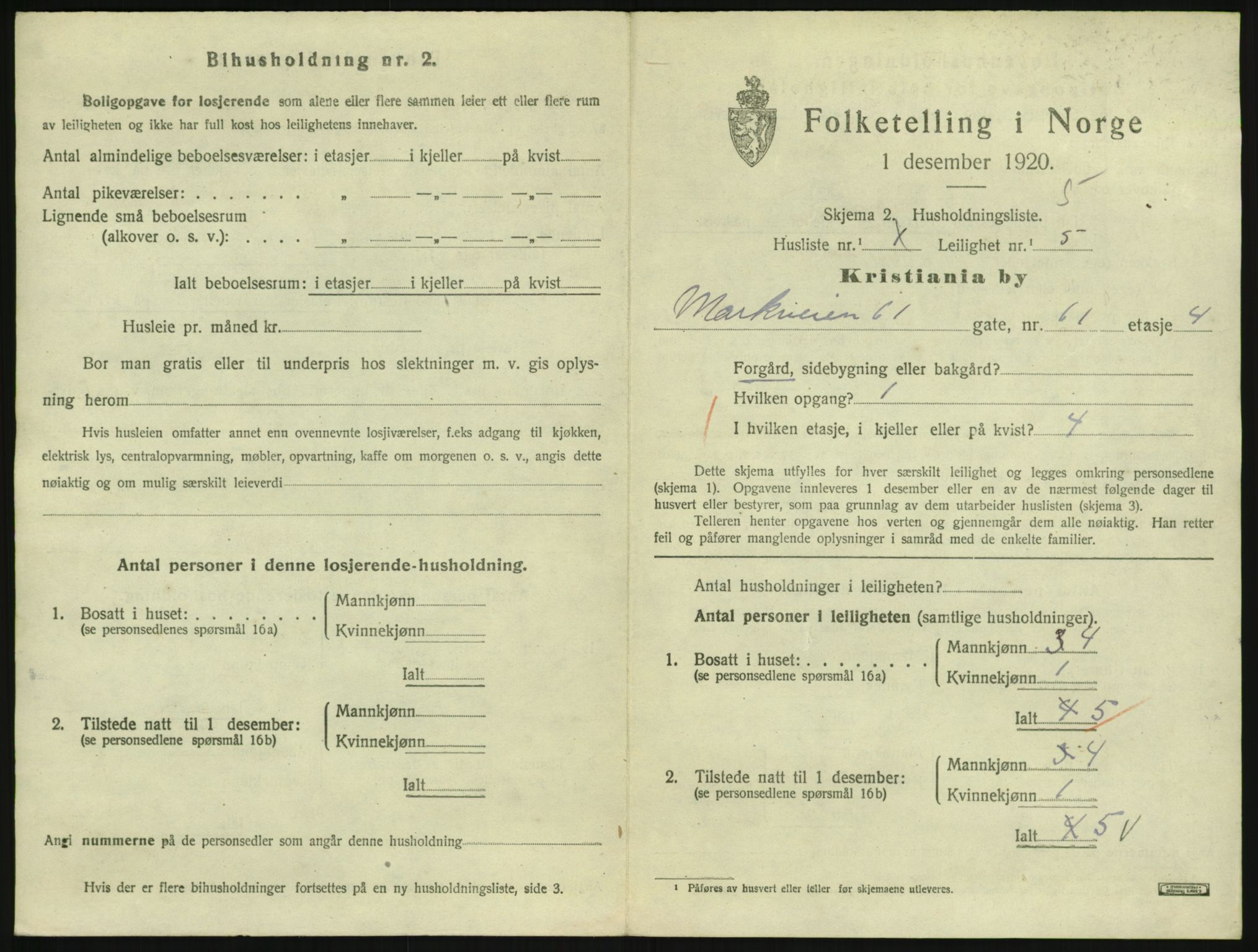 SAO, 1920 census for Kristiania, 1920, p. 65728