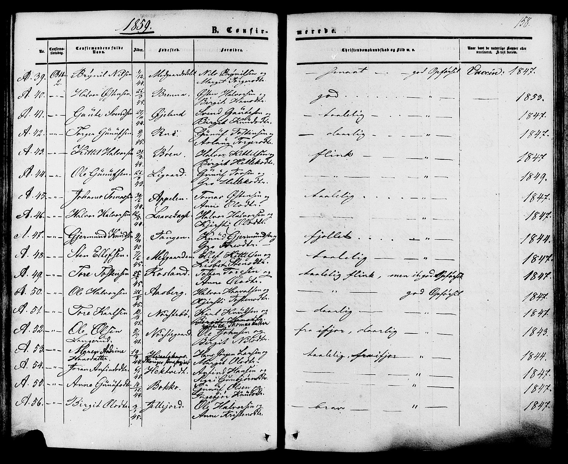 Tinn kirkebøker, AV/SAKO-A-308/F/Fa/L0006: Parish register (official) no. I 6, 1857-1878, p. 158