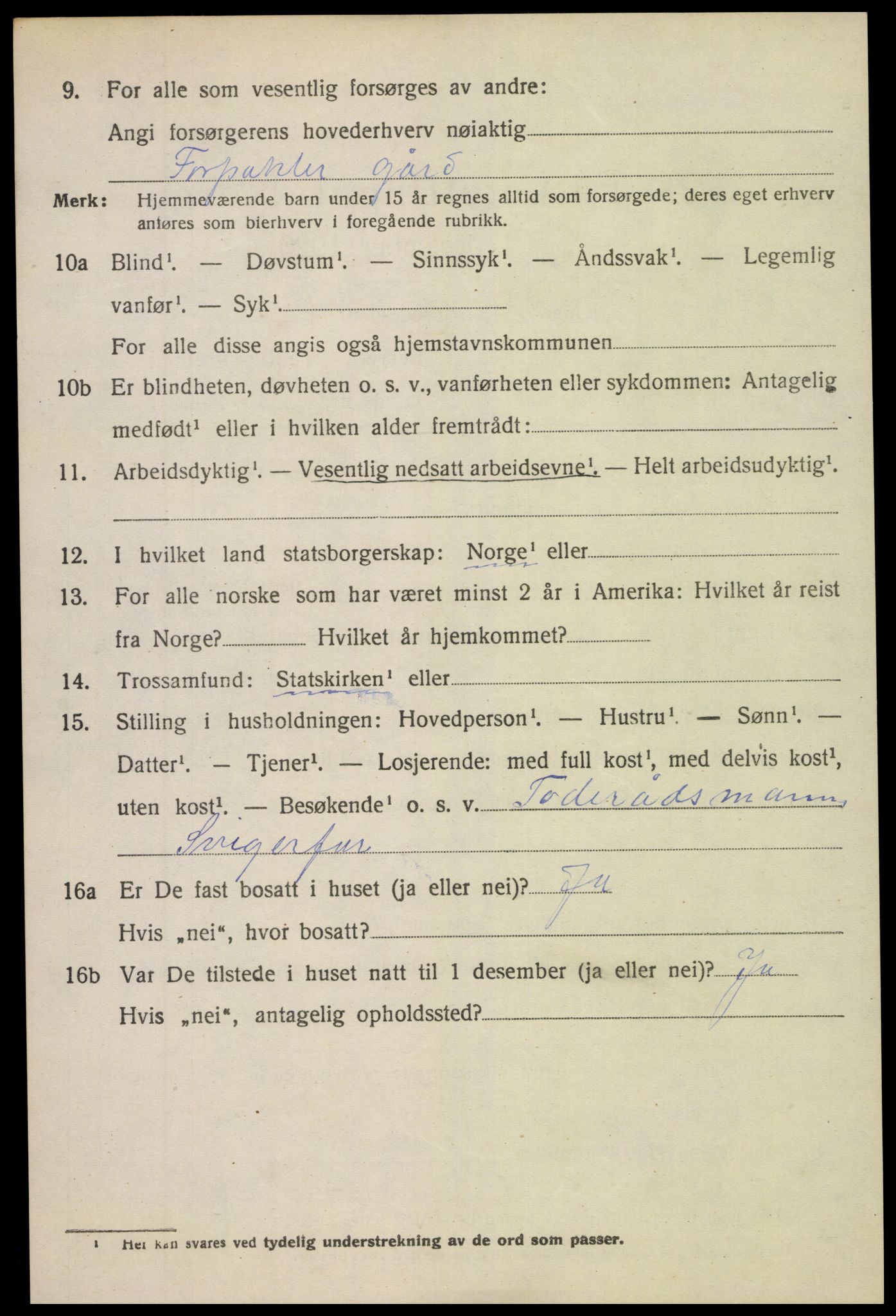 SAK, 1920 census for Holt, 1920, p. 5031