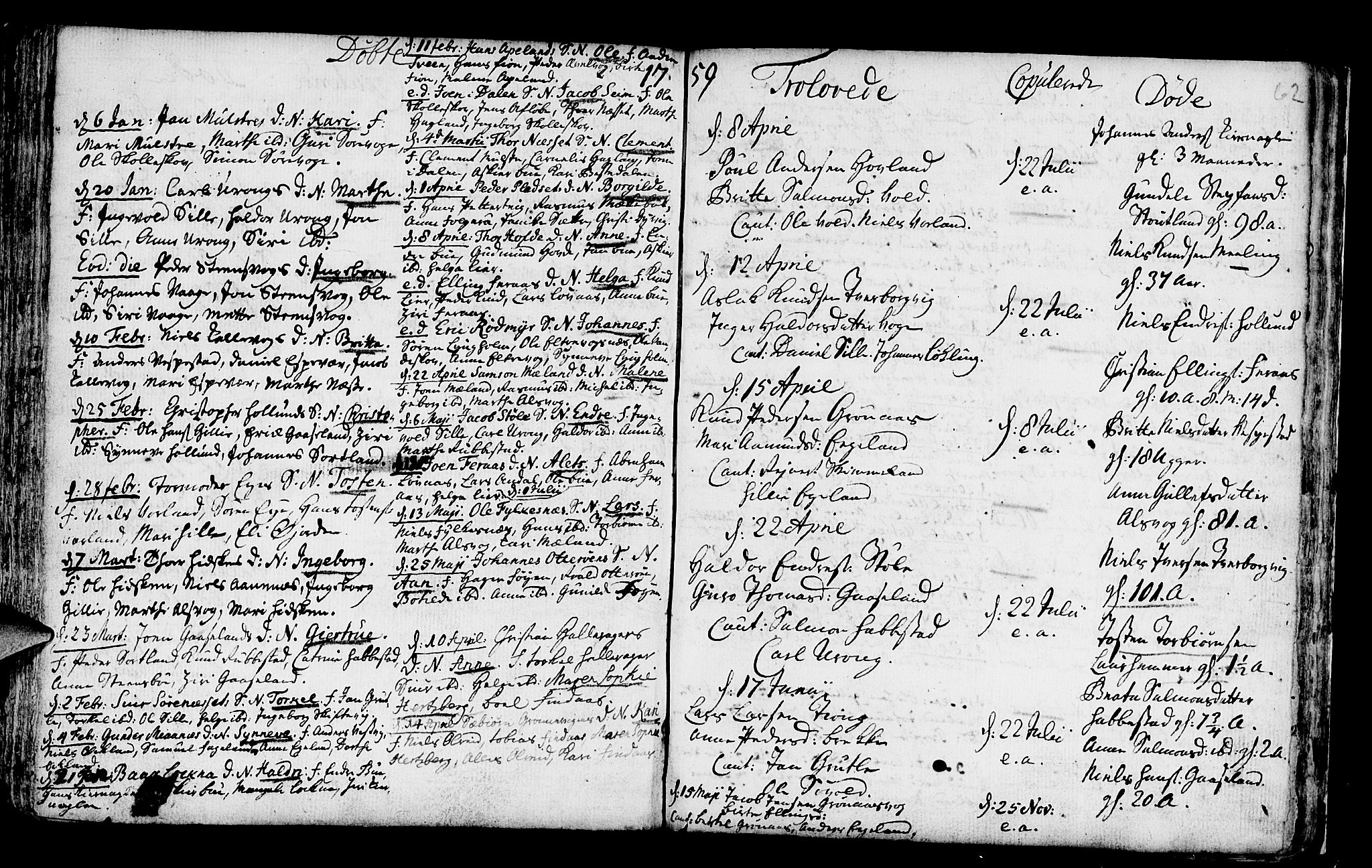 Finnås sokneprestembete, AV/SAB-A-99925/H/Ha/Haa/Haaa/L0002: Parish register (official) no. A 2, 1744-1764, p. 62