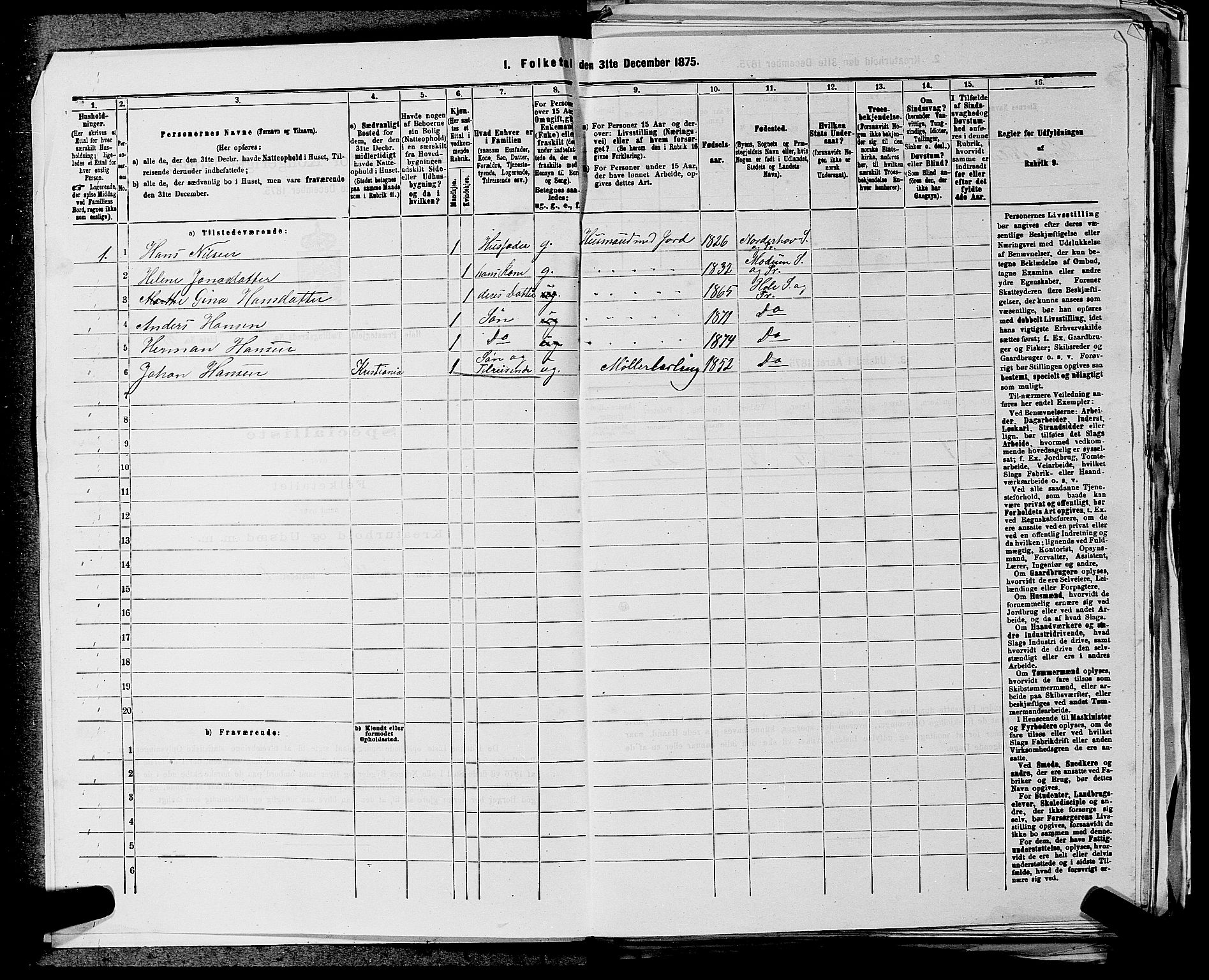 SAKO, 1875 census for 0612P Hole, 1875, p. 63