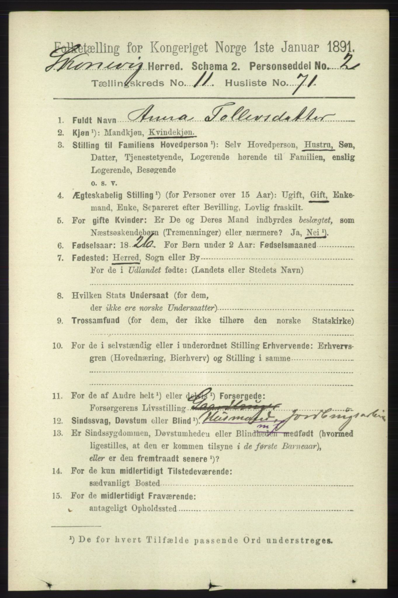 RA, 1891 census for 1212 Skånevik, 1891, p. 3700