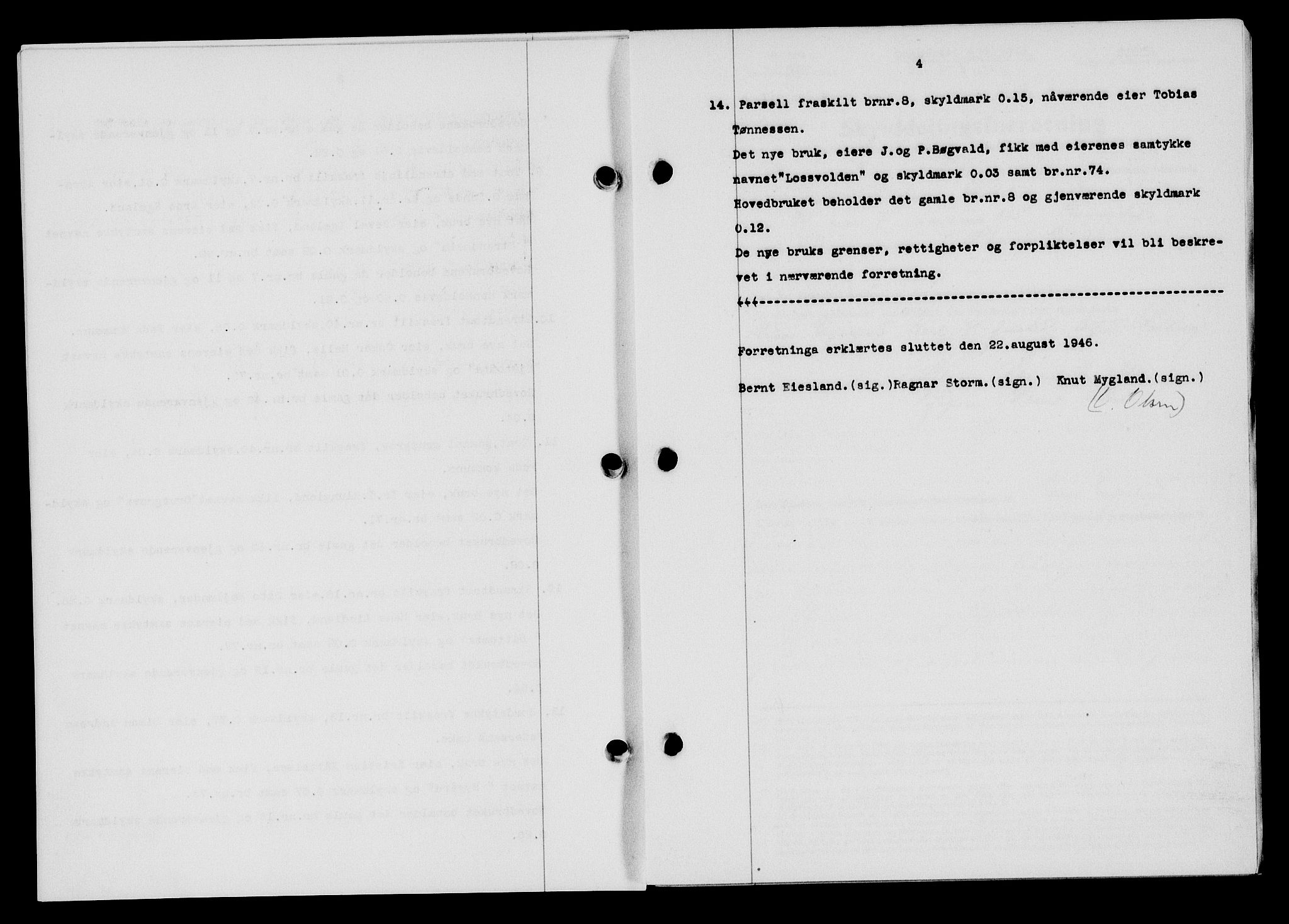 Flekkefjord sorenskriveri, SAK/1221-0001/G/Gb/Gba/L0060: Mortgage book no. A-8, 1945-1946, Diary no: : 573/1946