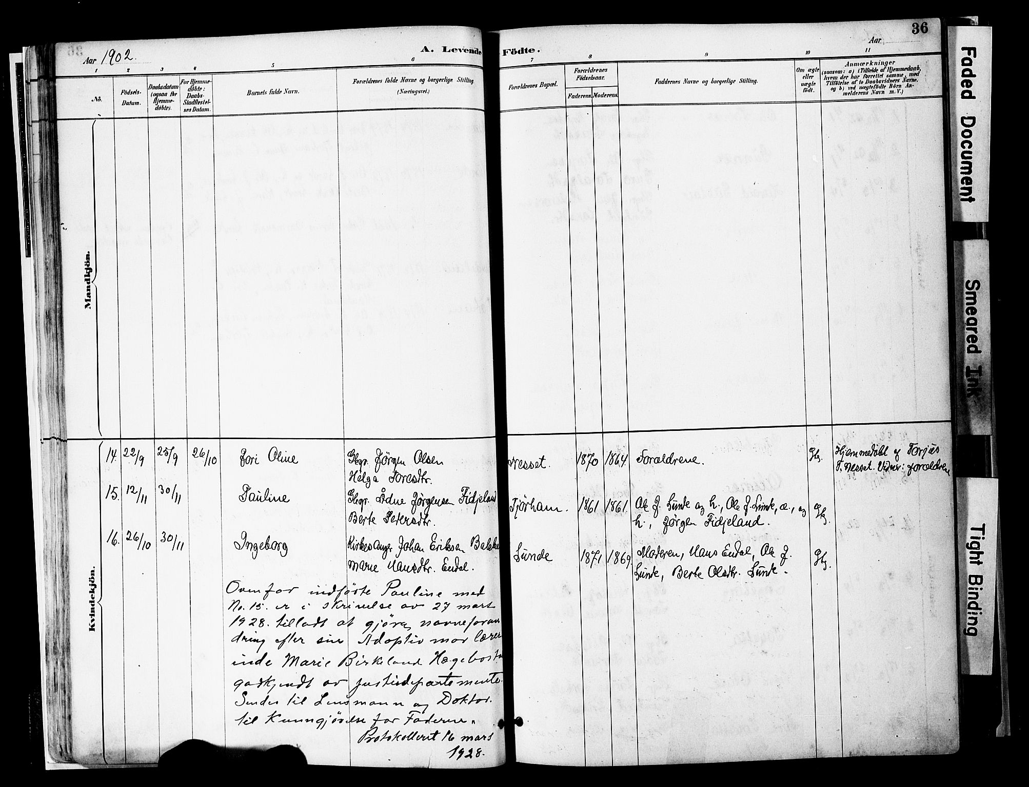 Sirdal sokneprestkontor, SAK/1111-0036/F/Fa/Faa/L0001: Parish register (official) no. A 1, 1887-1910, p. 36