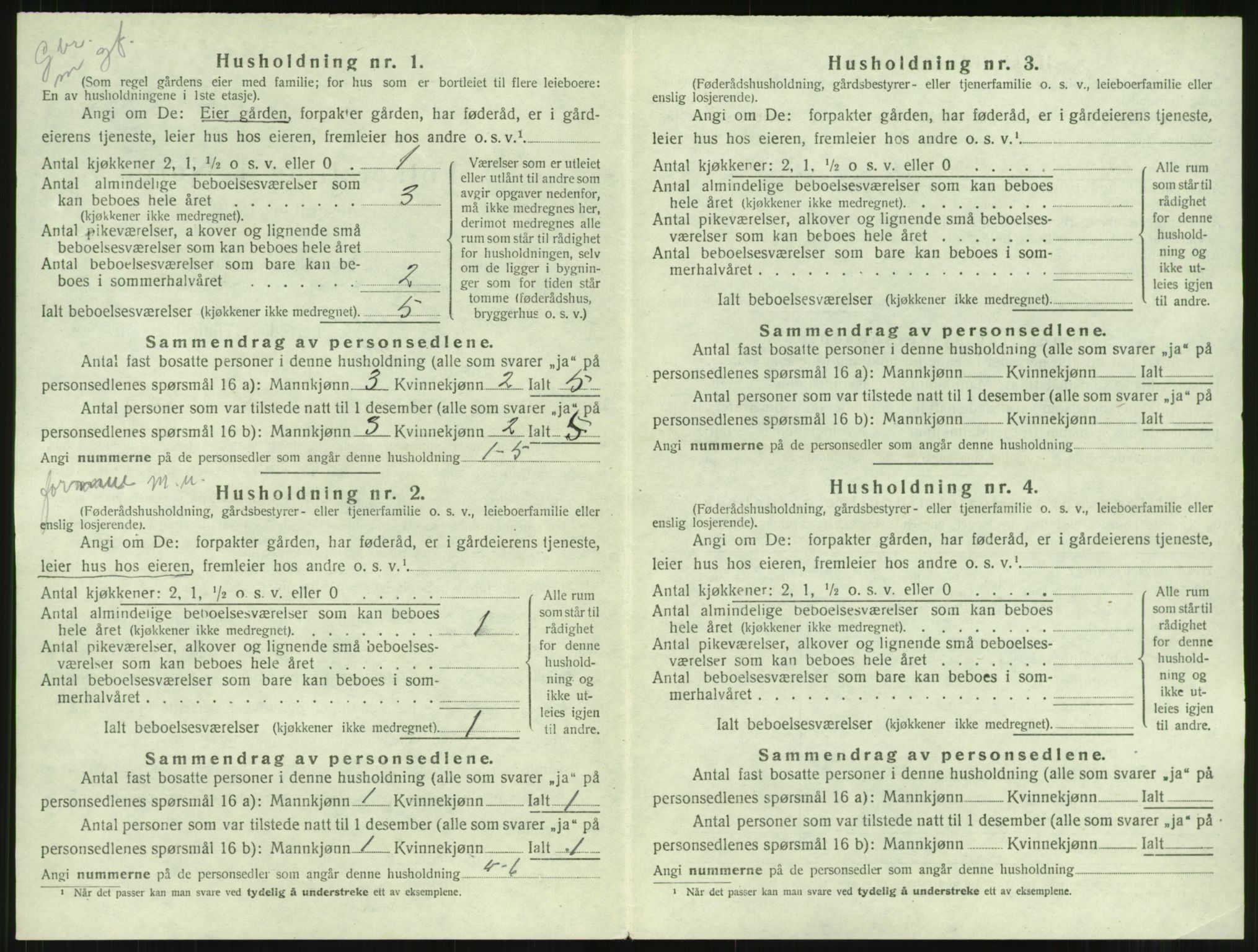 SAT, 1920 census for Aure, 1920, p. 99