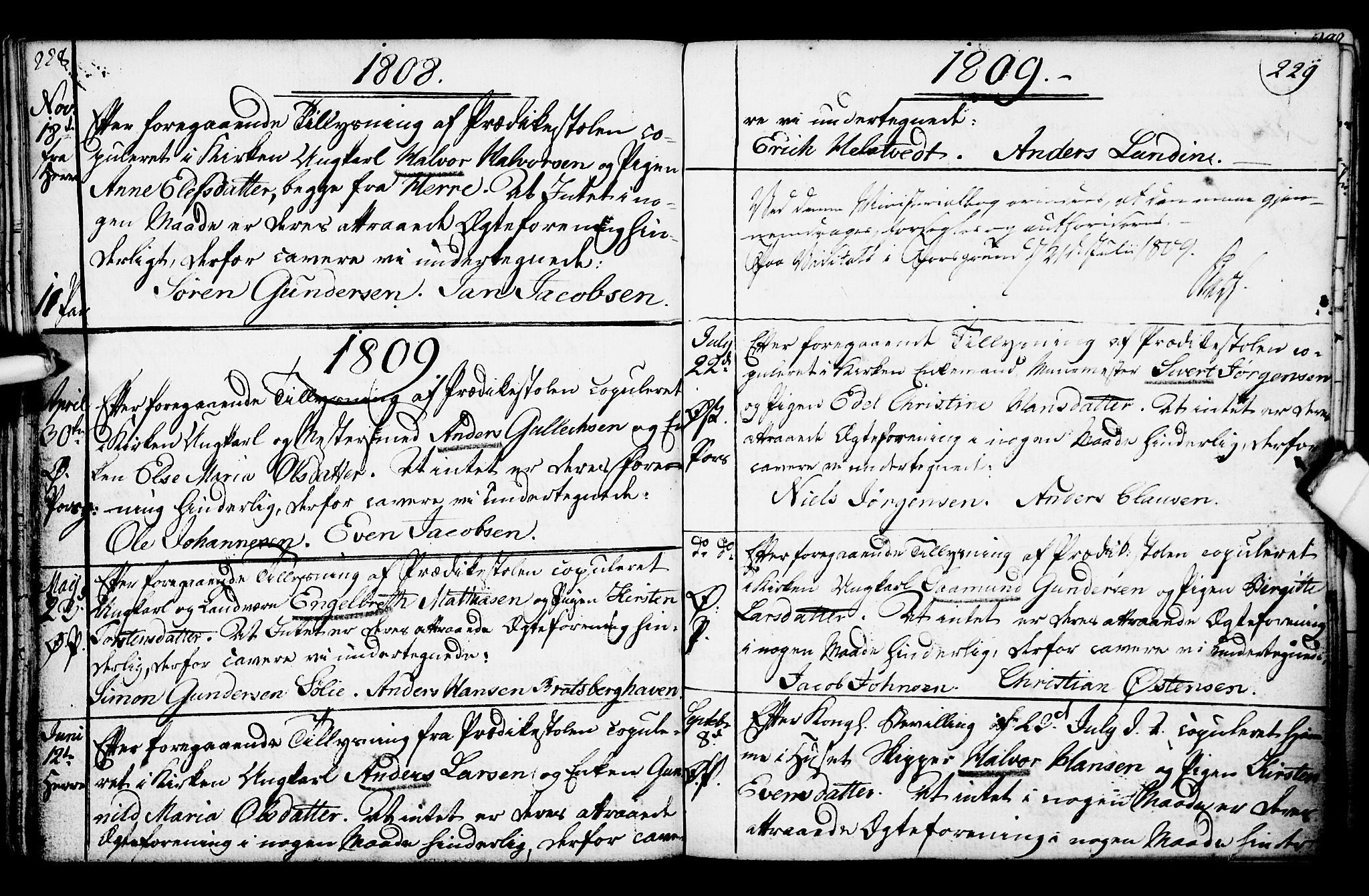 Porsgrunn kirkebøker , SAKO/A-104/F/Fa/L0003: Parish register (official) no. 3, 1764-1814, p. 228-229