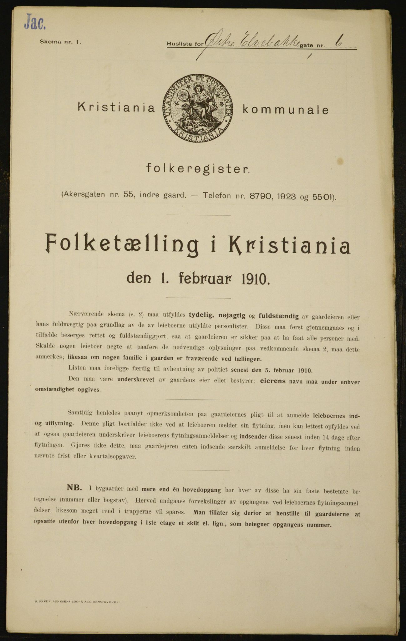 OBA, Municipal Census 1910 for Kristiania, 1910, p. 122692