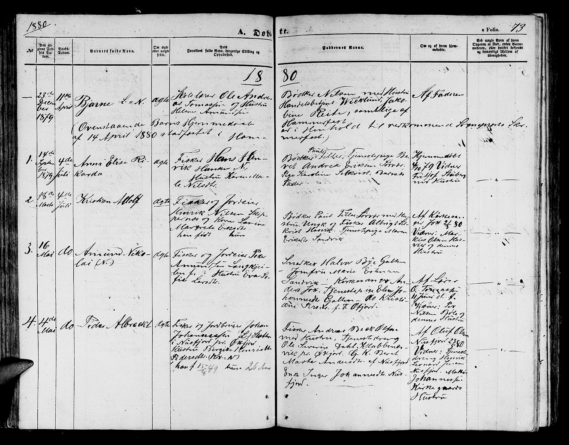 Loppa sokneprestkontor, SATØ/S-1339/H/Hb/L0003klokker: Parish register (copy) no. 3, 1853-1880, p. 73