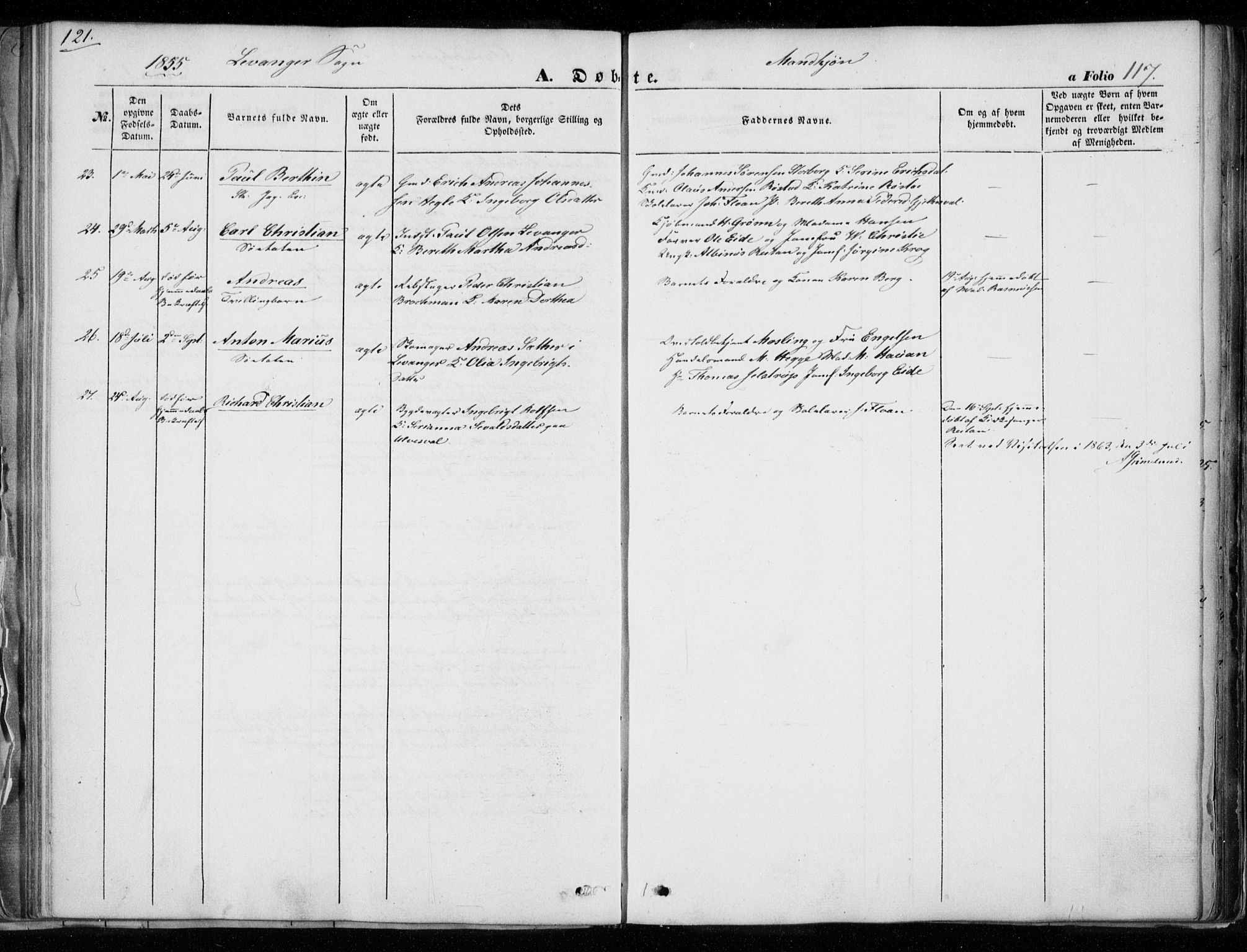 Ministerialprotokoller, klokkerbøker og fødselsregistre - Nord-Trøndelag, SAT/A-1458/720/L0183: Parish register (official) no. 720A01, 1836-1855, p. 117