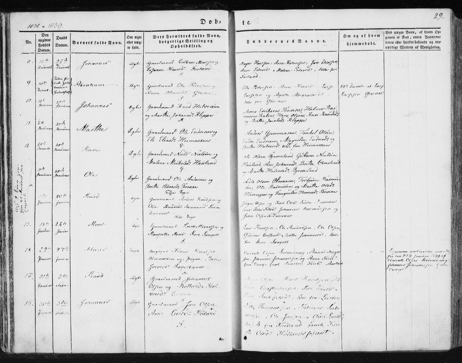 Sund sokneprestembete, AV/SAB-A-99930: Parish register (official) no. A 13, 1835-1849, p. 29