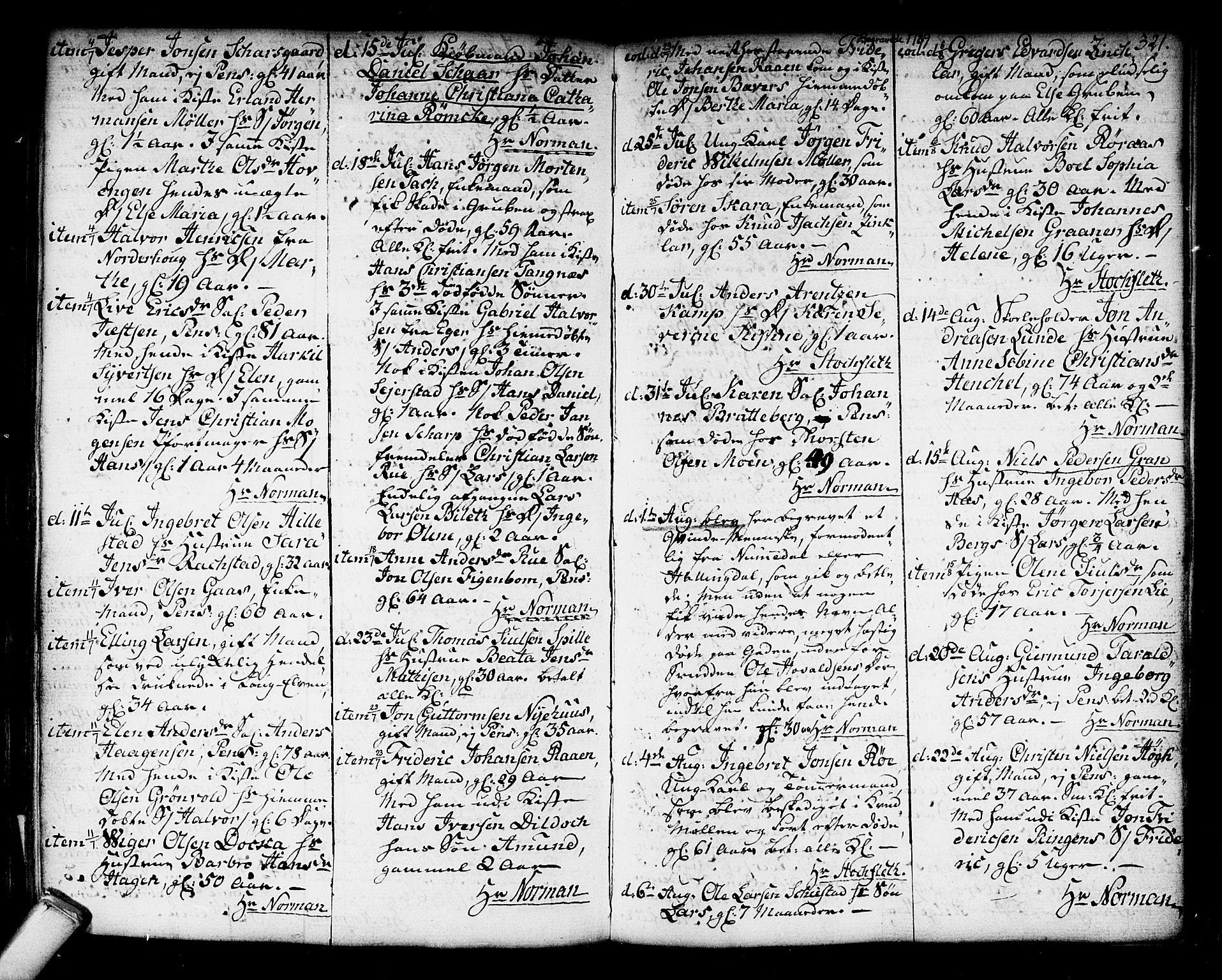 Kongsberg kirkebøker, AV/SAKO-A-22/F/Fa/L0006: Parish register (official) no. I 6, 1783-1797, p. 321