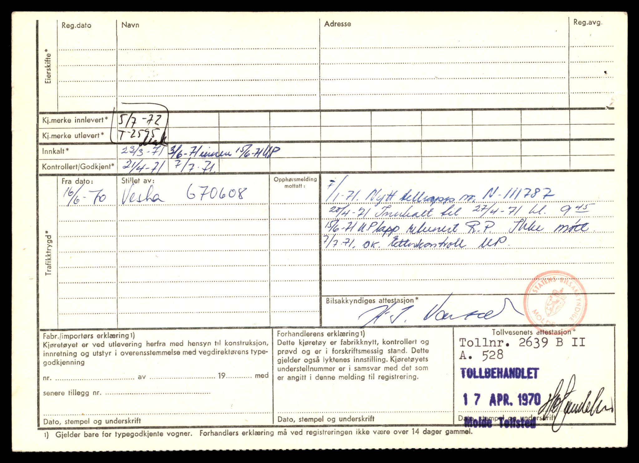 Møre og Romsdal vegkontor - Ålesund trafikkstasjon, AV/SAT-A-4099/F/Fe/L0017: Registreringskort for kjøretøy T 1985 - T 10090, 1927-1998, p. 598