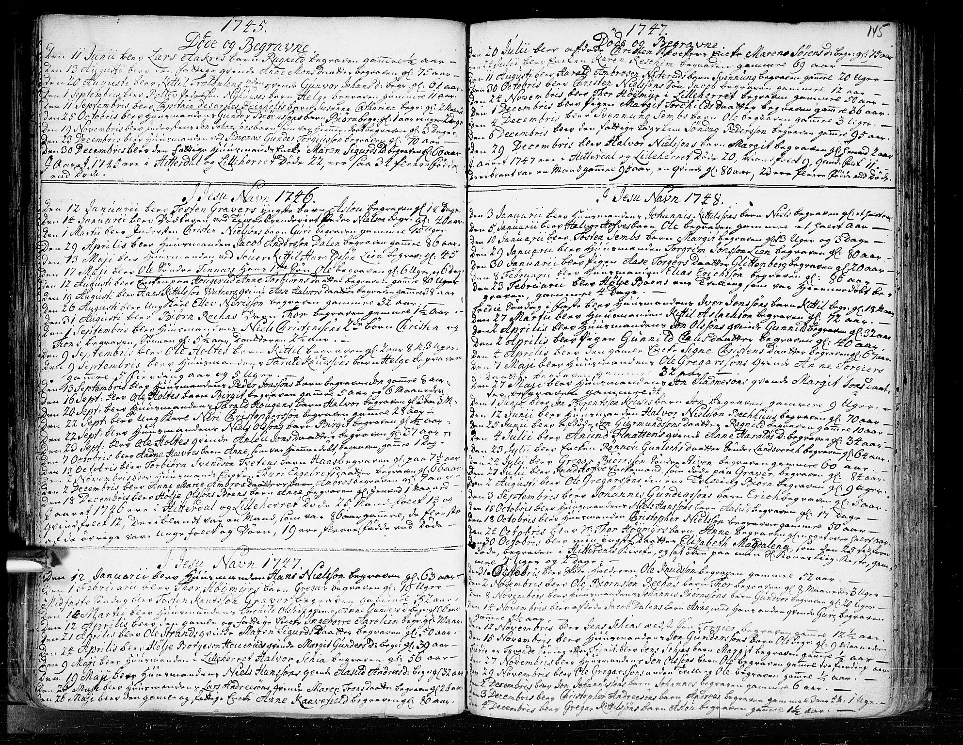 Heddal kirkebøker, SAKO/A-268/F/Fa/L0003: Parish register (official) no. I 3, 1723-1783, p. 145