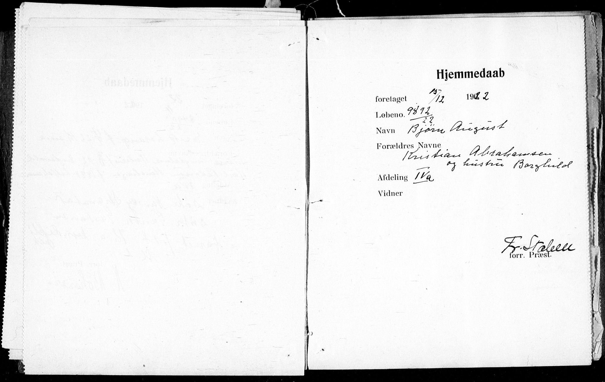 Ullevål sykehus prestekontor Kirkebøker, AV/SAO-A-10542a/K/Ka/L0002: Baptism register no. 2, 1907-1924