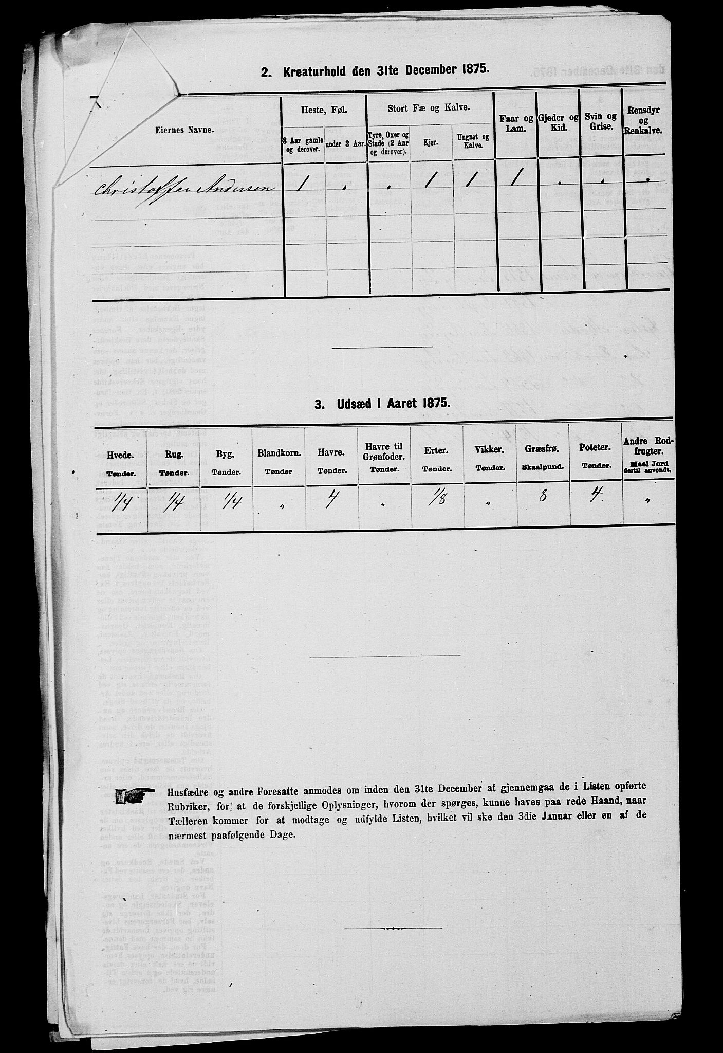 RA, 1875 census for 0130P Tune, 1875, p. 532