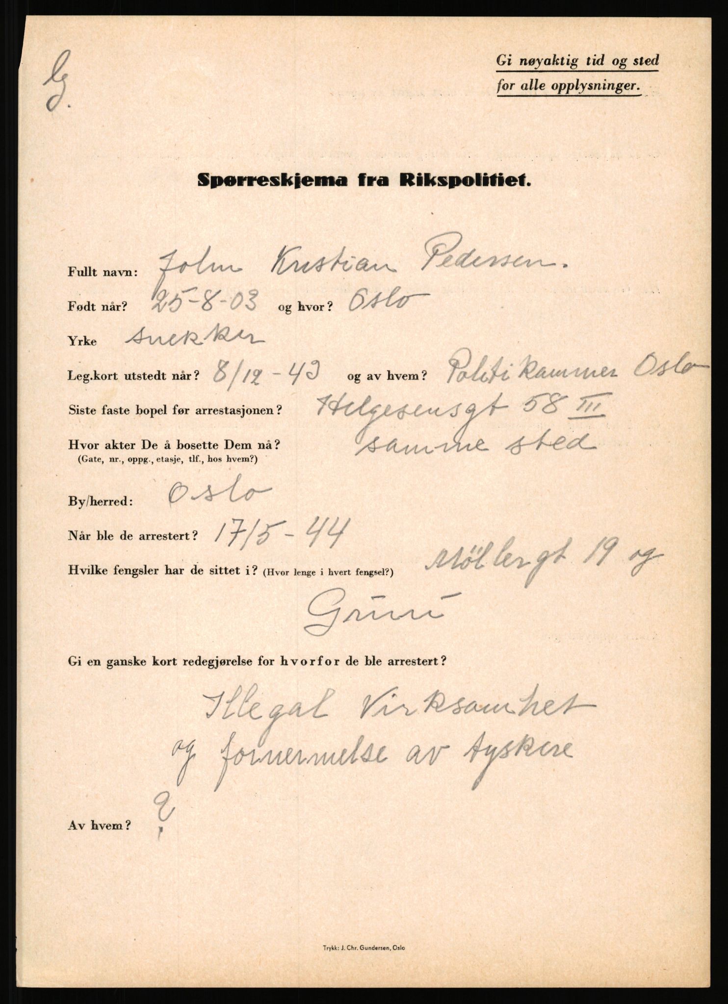 Rikspolitisjefen, AV/RA-S-1560/L/L0013: Noss, Eirik - Petrussen, Sigurd, 1940-1945, p. 1049