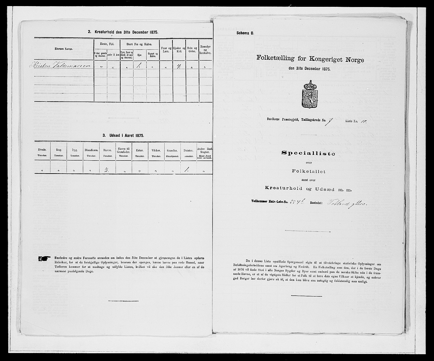 SAB, 1875 Census for 1442P Davik, 1875, p. 897