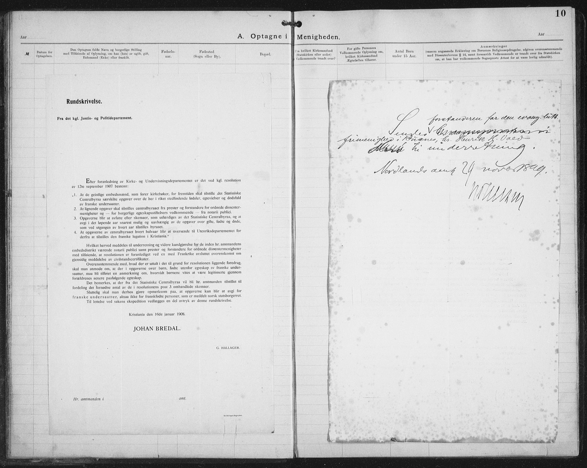 Ministerialprotokoller, klokkerbøker og fødselsregistre - Nordland, AV/SAT-A-1459/881/L1174: Dissenter register no. 881D01, 1891-1933, p. 10