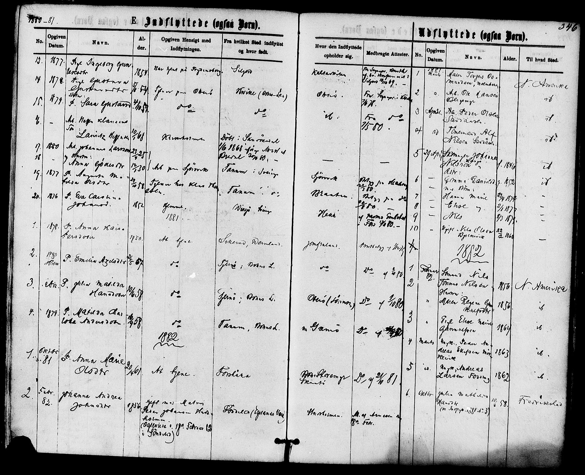 Skåtøy kirkebøker, SAKO/A-304/F/Fa/L0001: Parish register (official) no. I 1, 1874-1883, p. 346