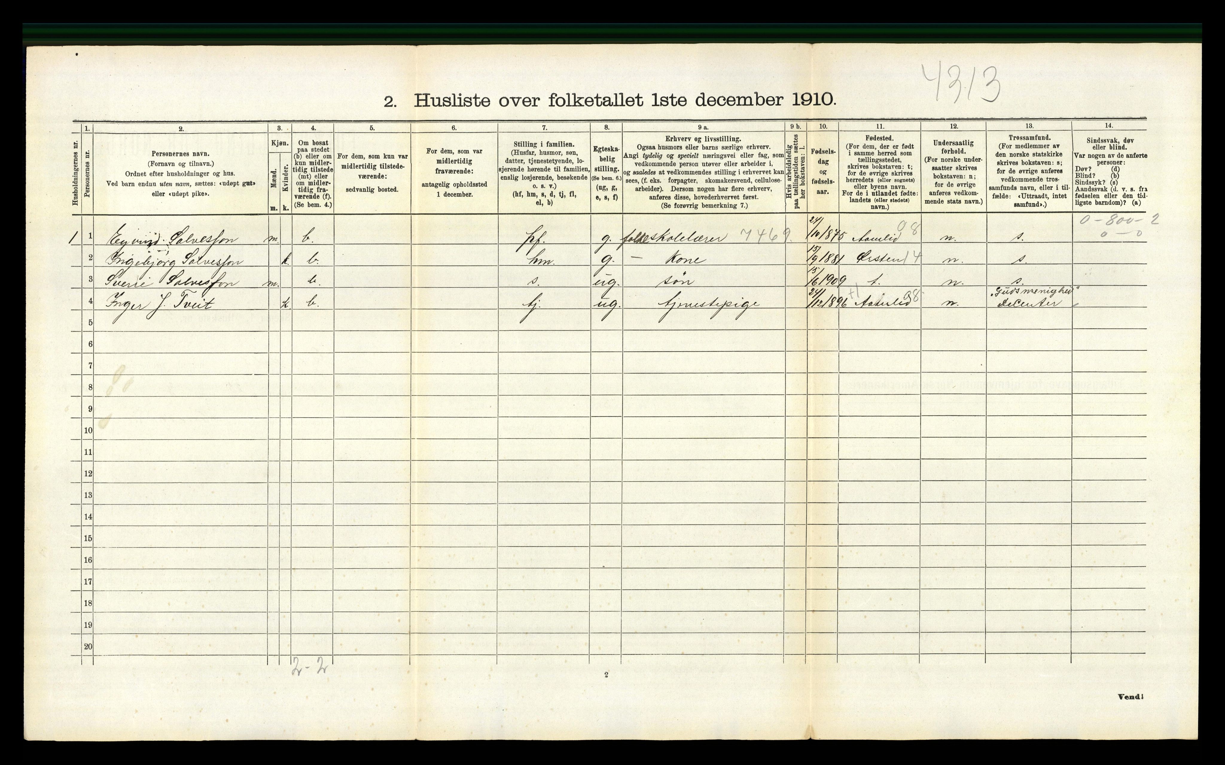 RA, 1910 census for Gjøvdal, 1910, p. 131