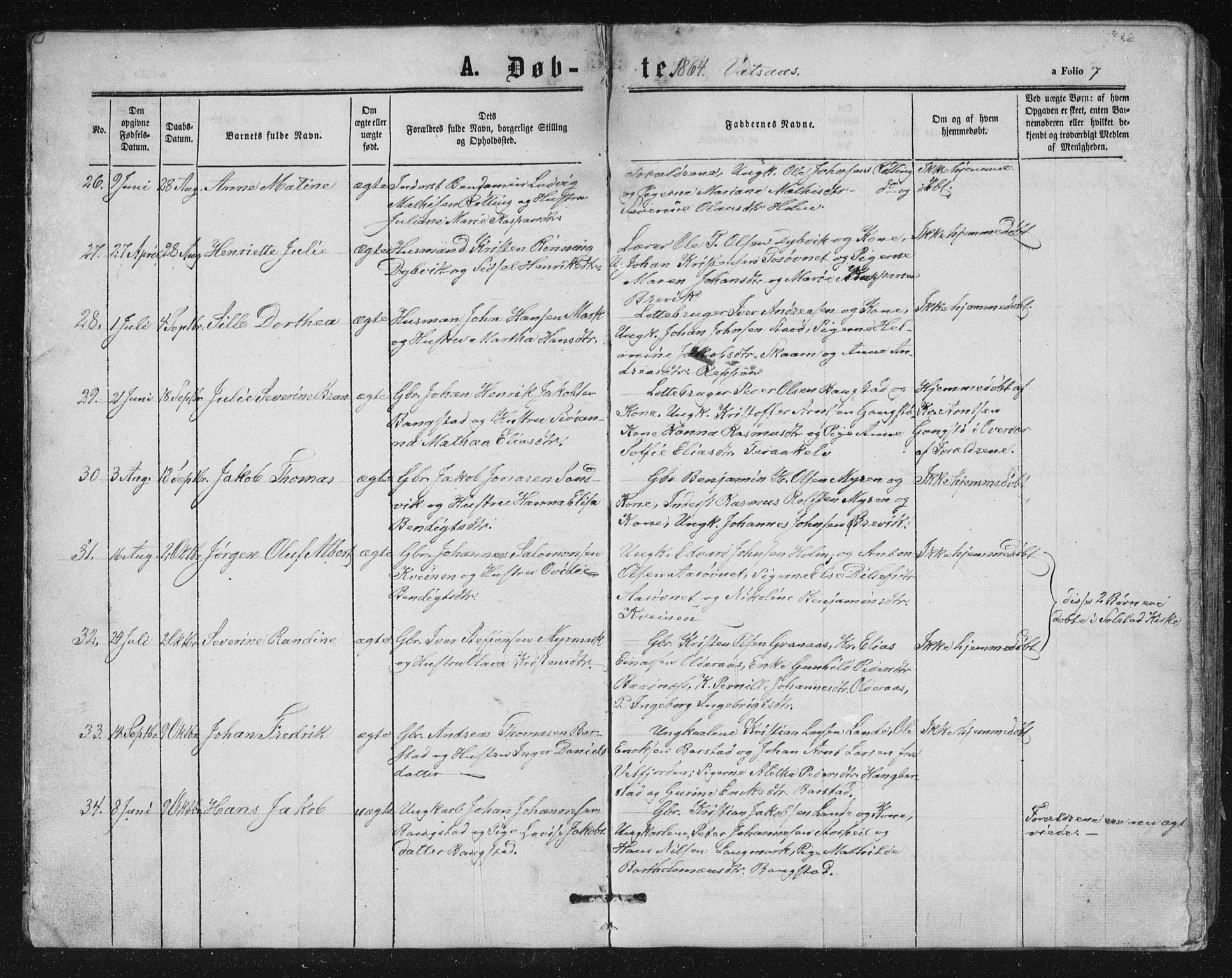 Ministerialprotokoller, klokkerbøker og fødselsregistre - Nordland, SAT/A-1459/810/L0158: Parish register (copy) no. 810C02 /1, 1863-1883, p. 7